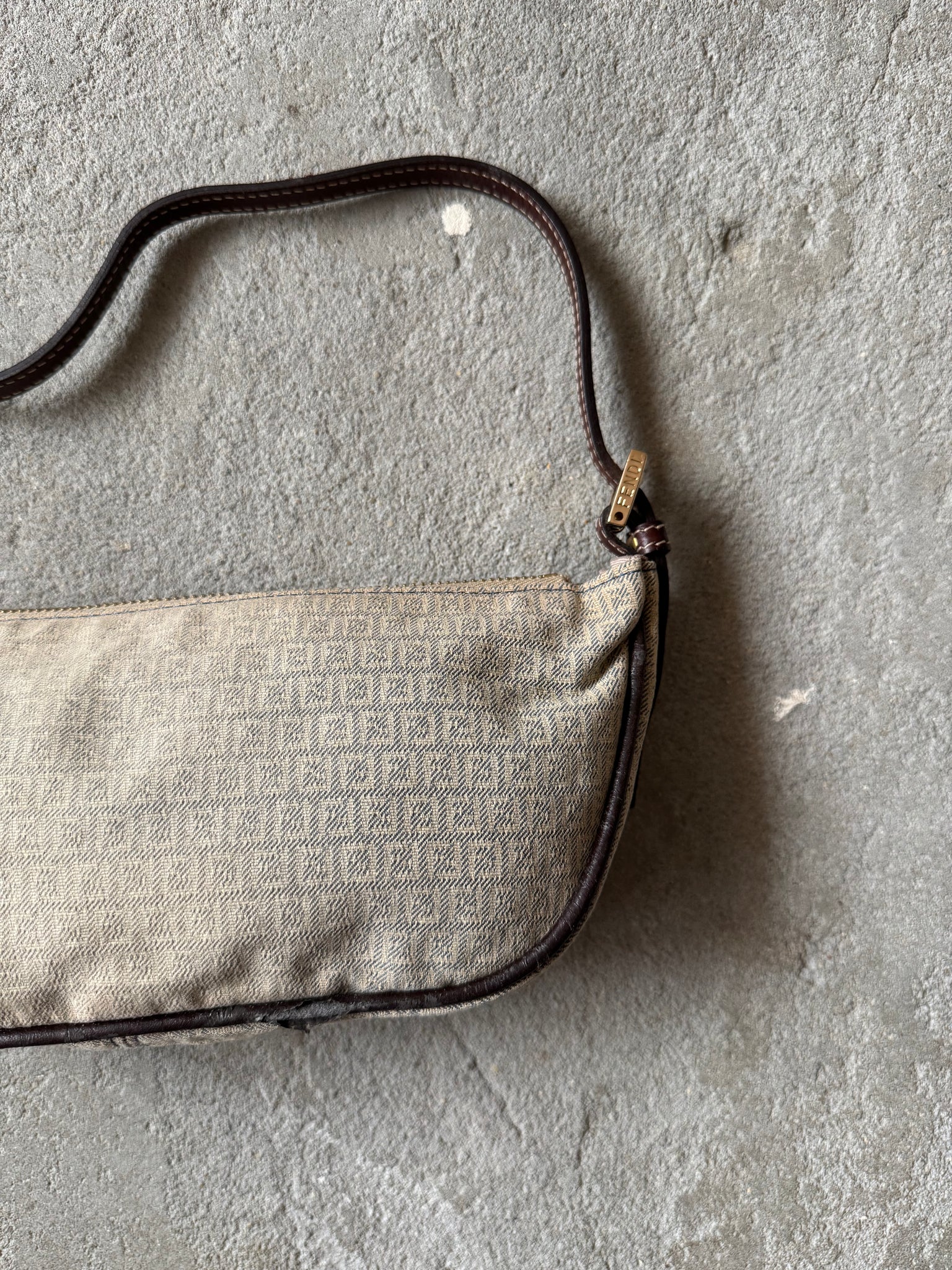 Fendi FF Zucca Shoulder Bag Beige/Brown