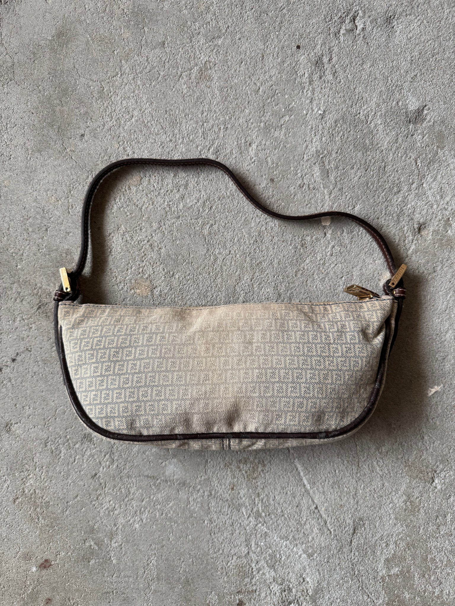 Fendi FF Zucca Shoulder Bag Beige/Brown