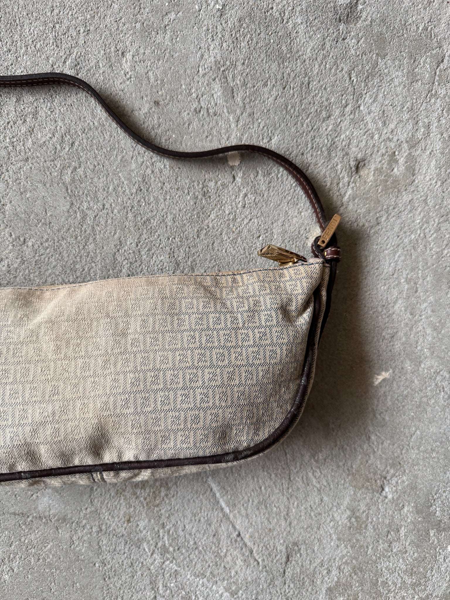 Fendi FF Zucca Shoulder Bag Beige/Brown