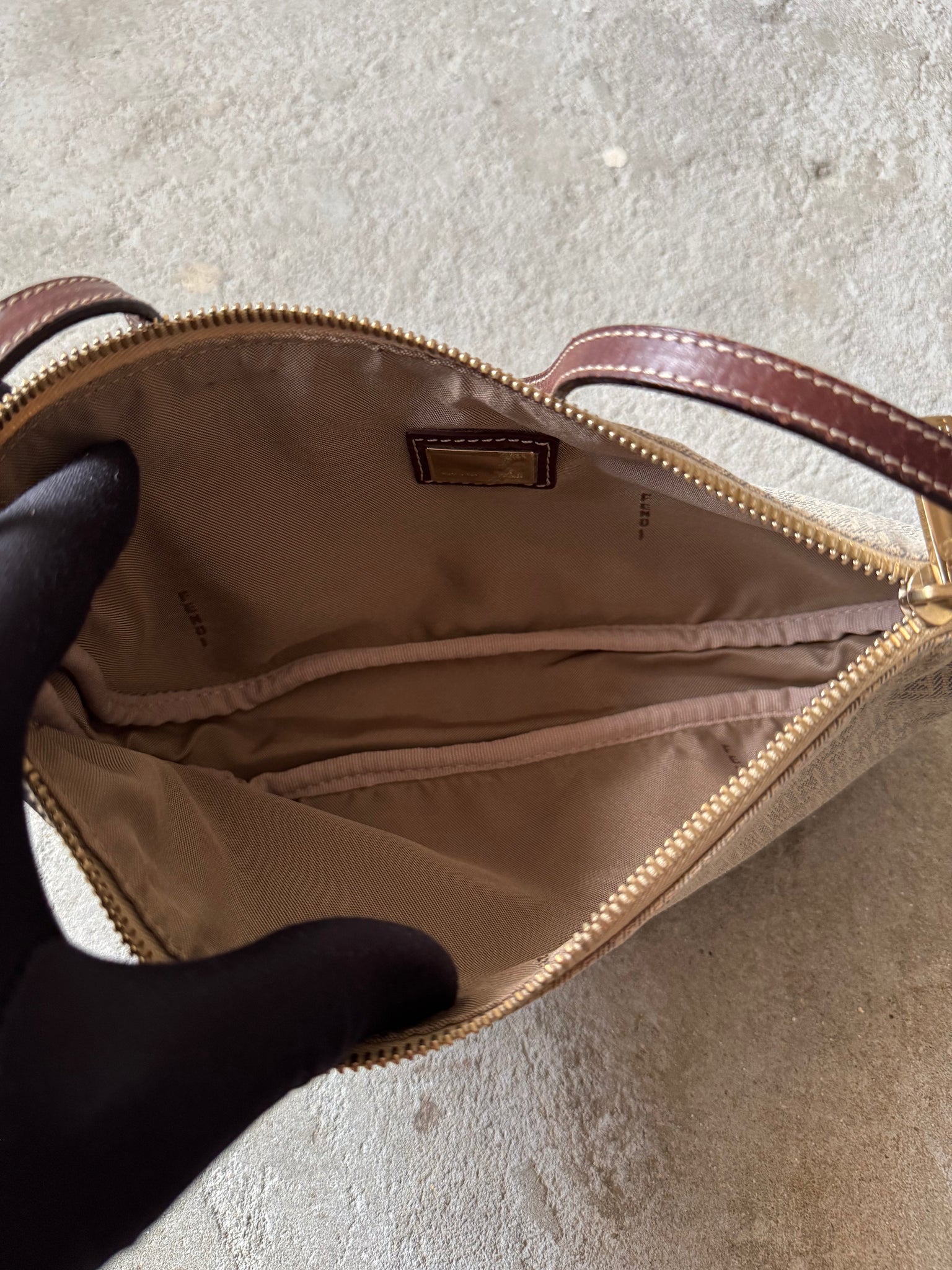 Fendi FF Zucca Shoulder Bag Beige/Brown