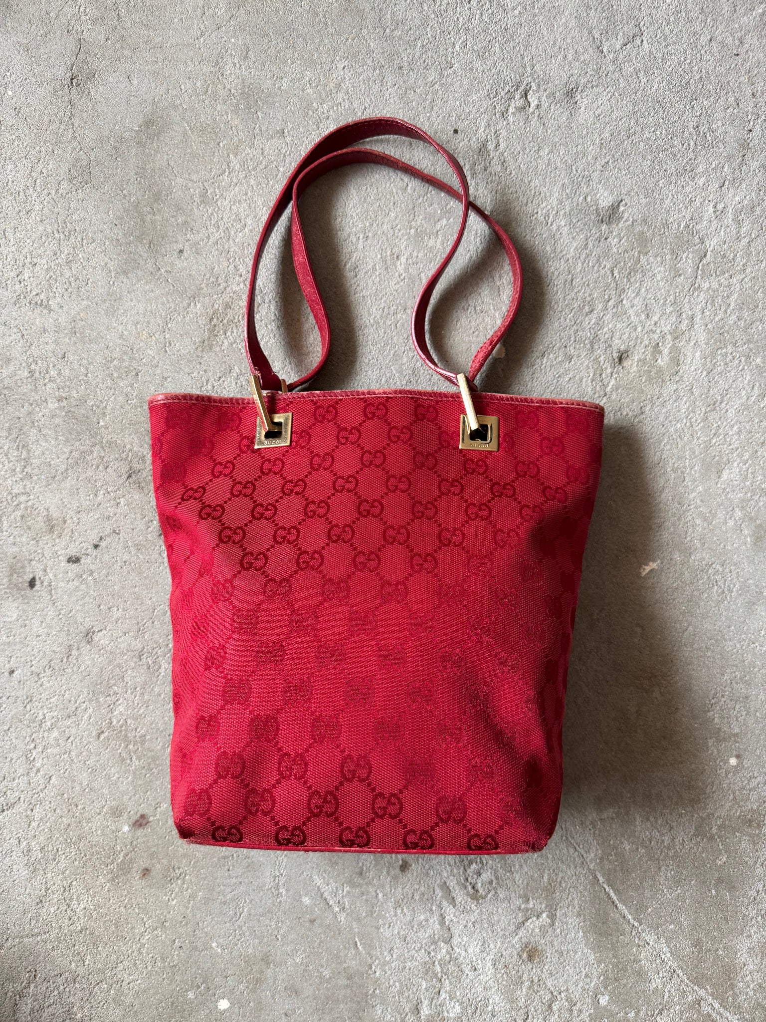 Gucci GG Monogram Mini Shoulder Bag Red