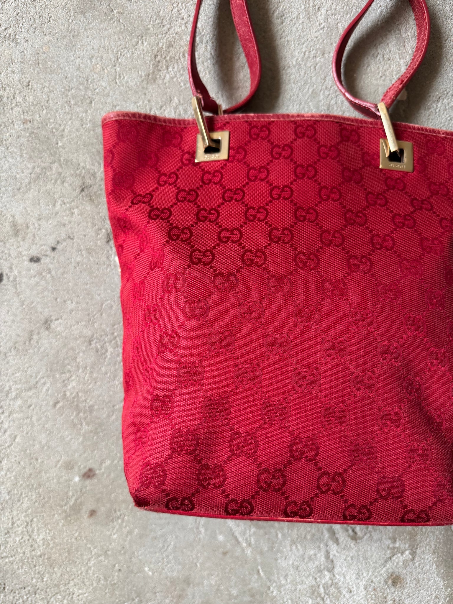 Gucci GG Monogram Mini Shoulder Bag Red