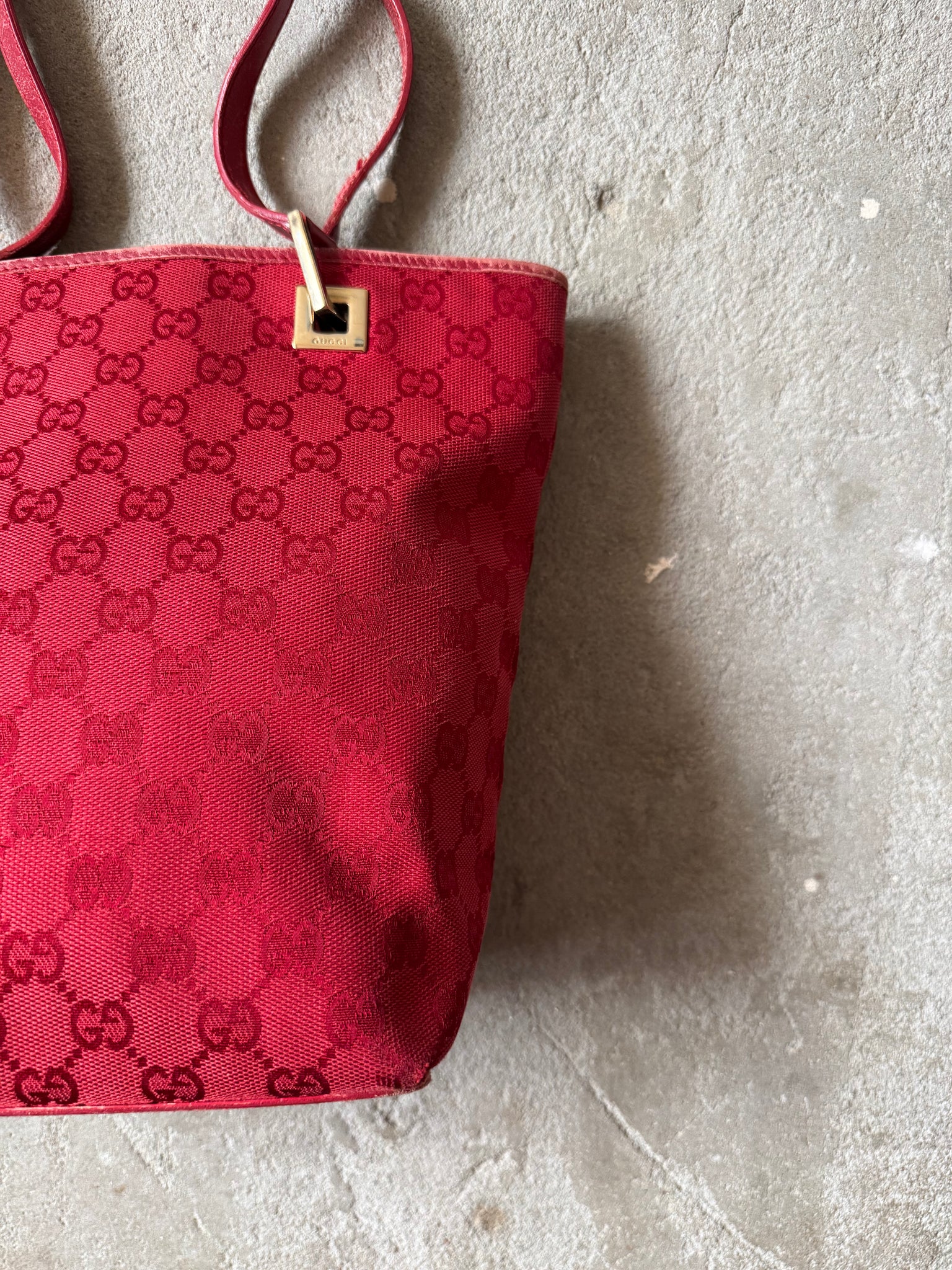 Gucci GG Monogram Mini Shoulder Bag Red