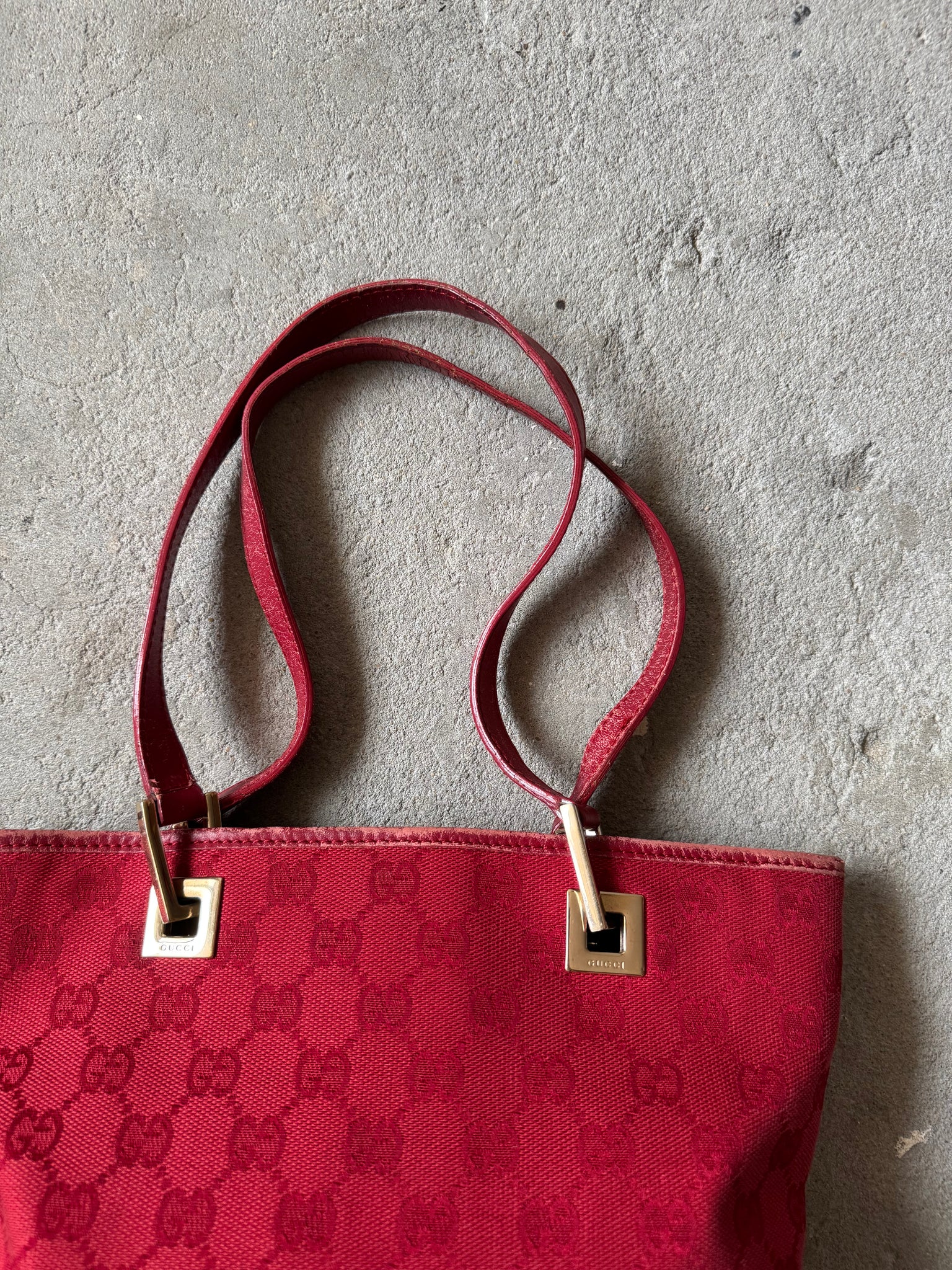 Gucci GG Monogram Mini Shoulder Bag Red