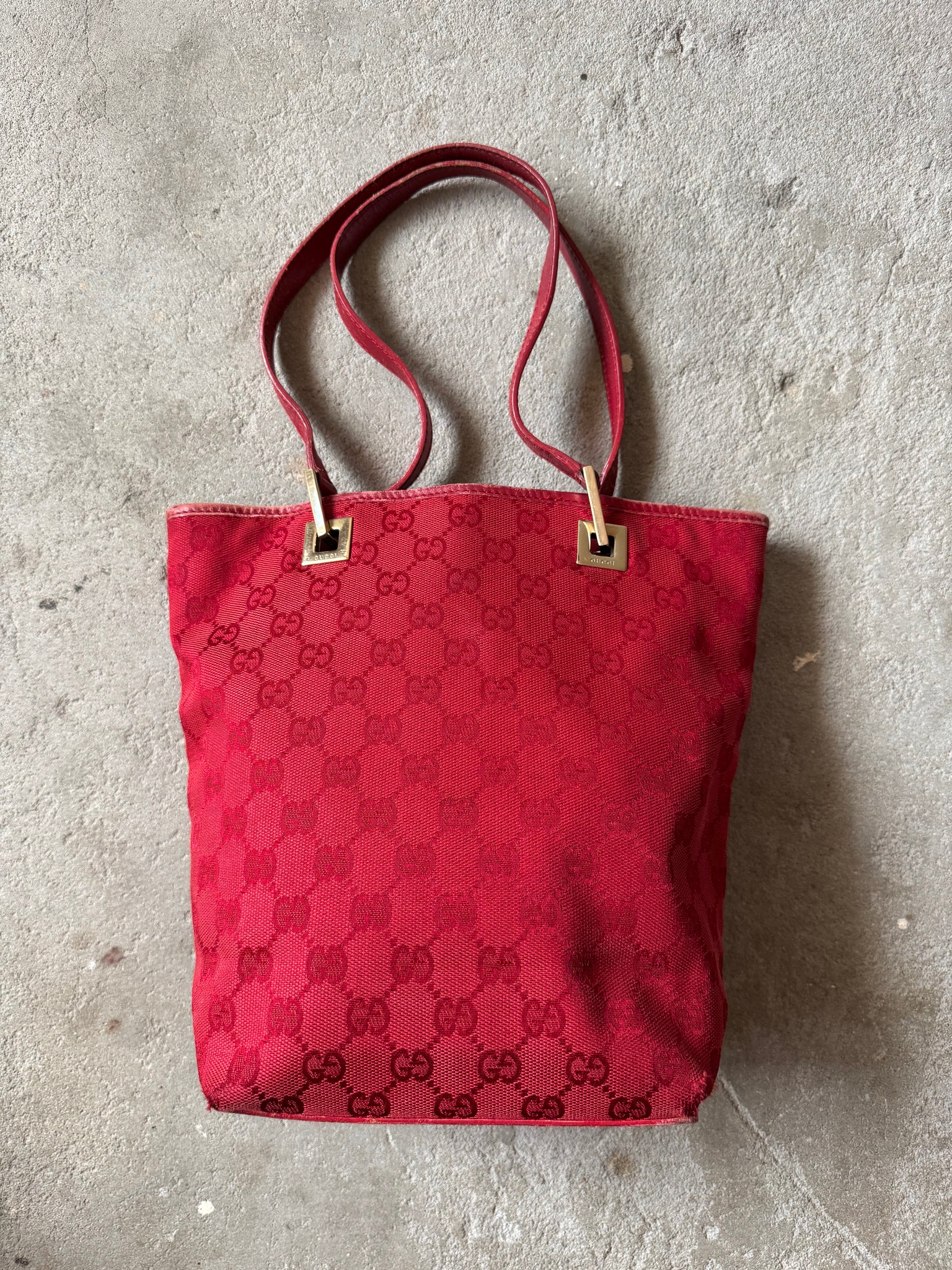 Gucci GG Monogram Mini Shoulder Bag Red