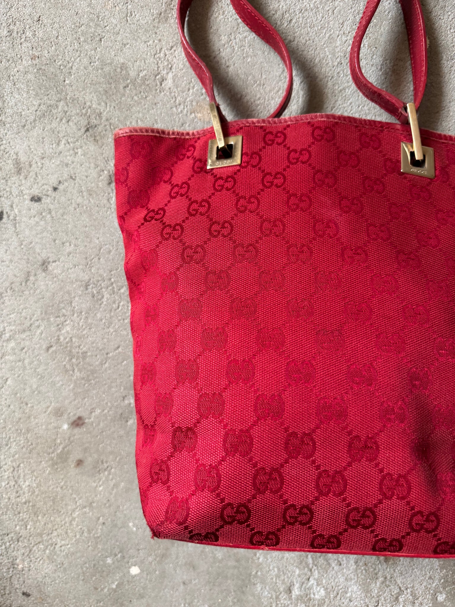 Gucci GG Monogram Mini Shoulder Bag Red