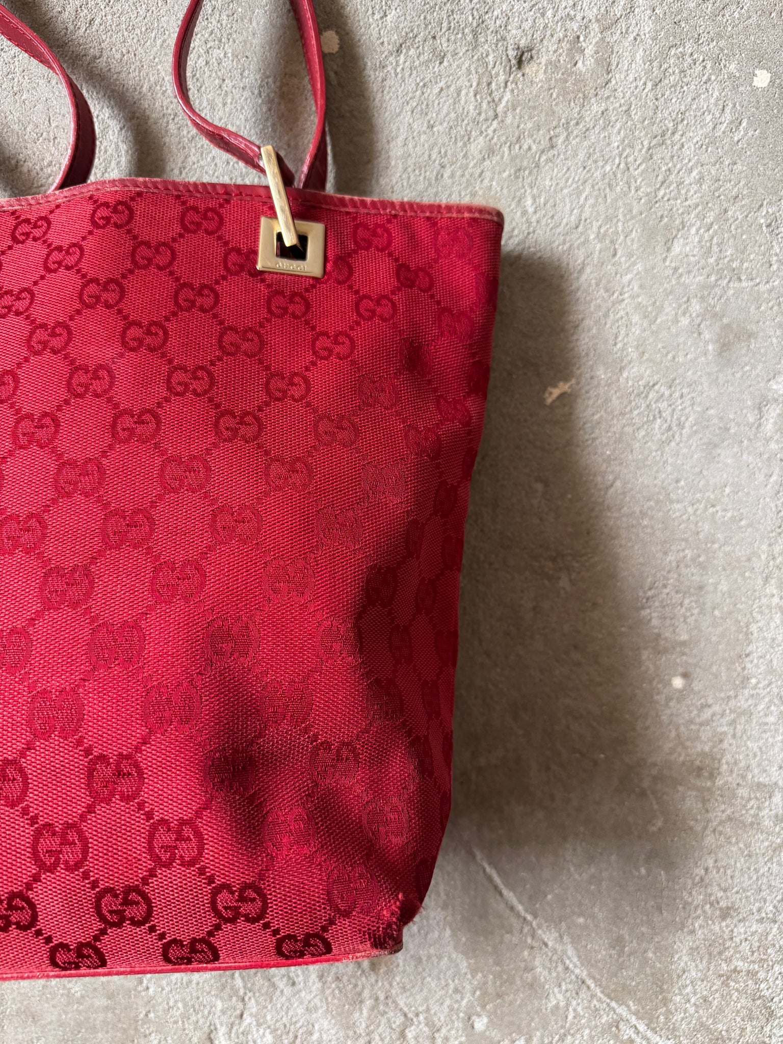 Gucci GG Monogram Mini Shoulder Bag Red