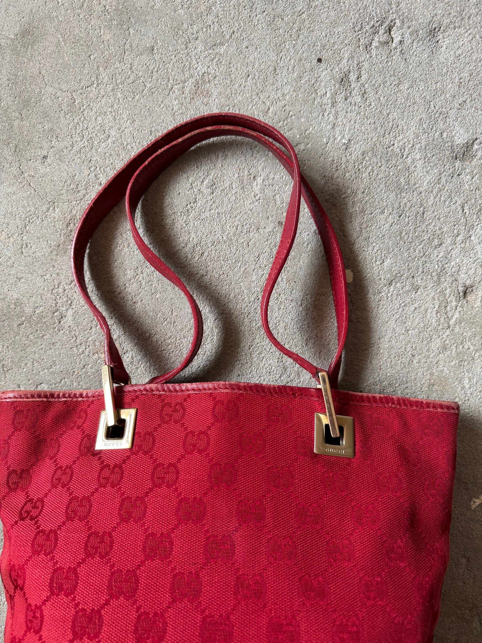 Gucci GG Monogram Mini Shoulder Bag Red