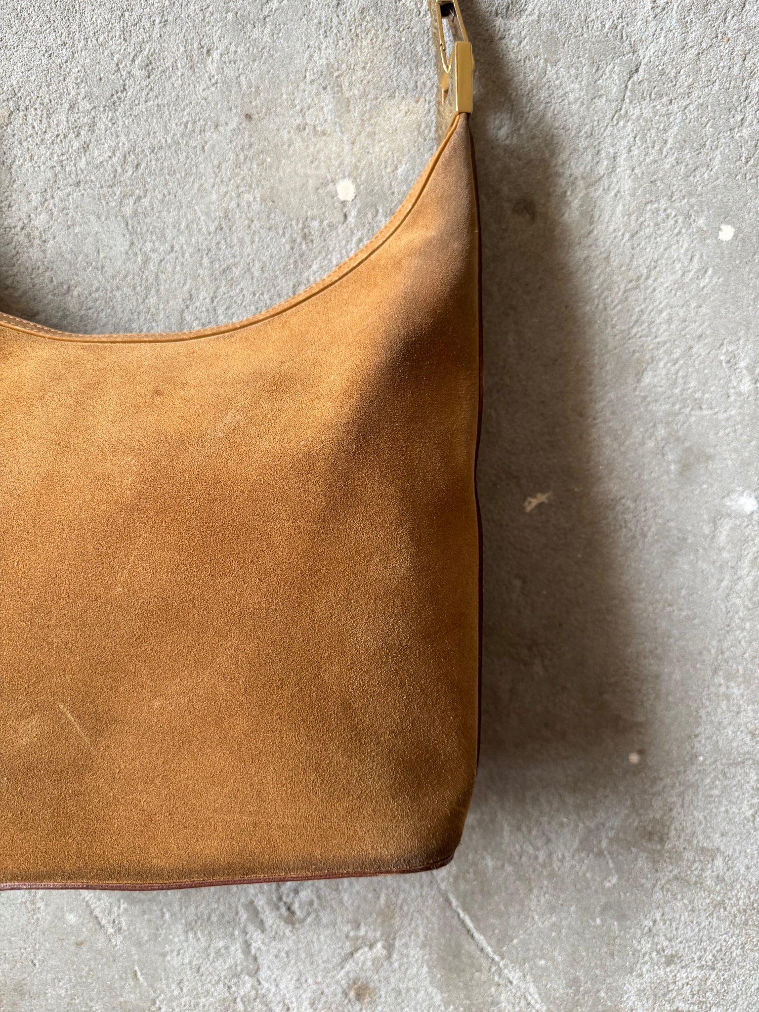 Gucci Hobo Suede Shoulder Bag Brown