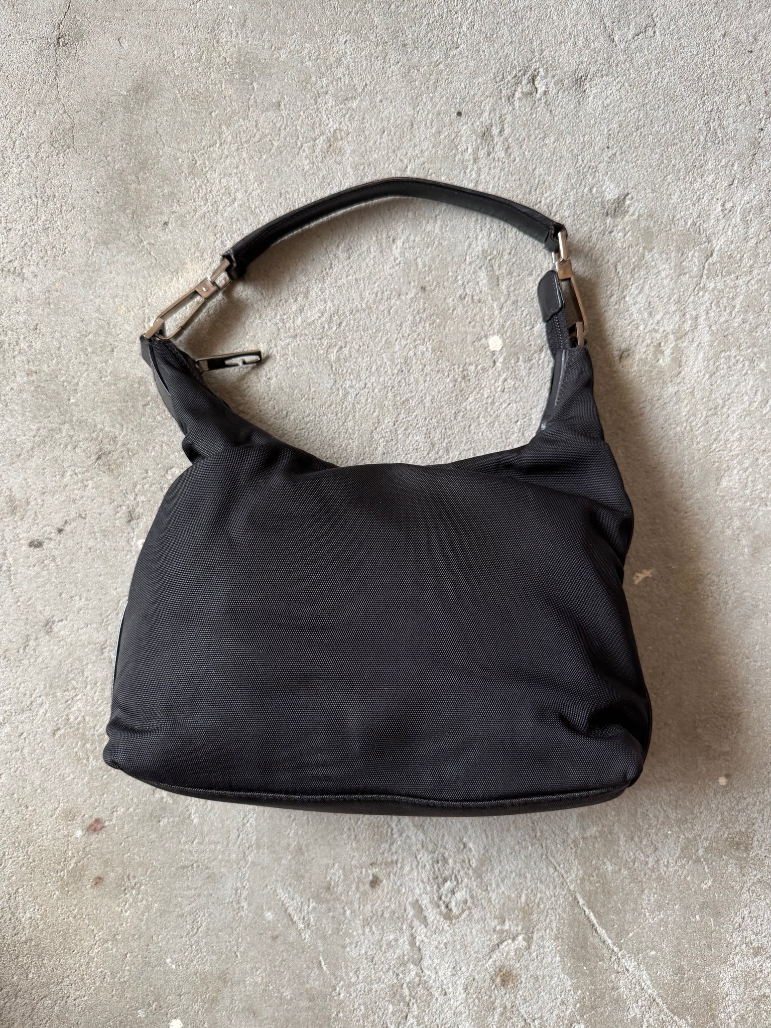 Gucci Nylon Hobo Shoulder Bag Black