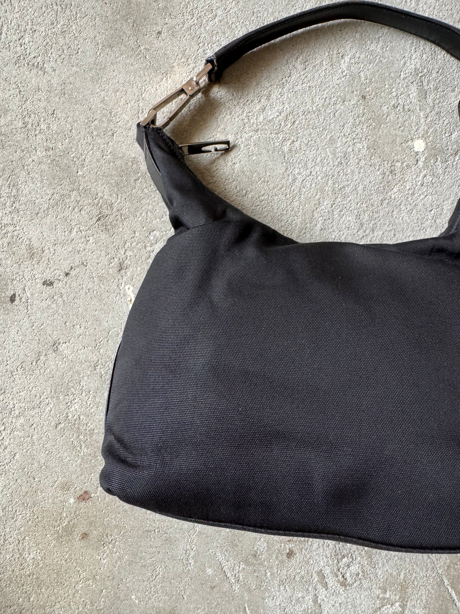 Gucci Nylon Hobo Shoulder Bag Black