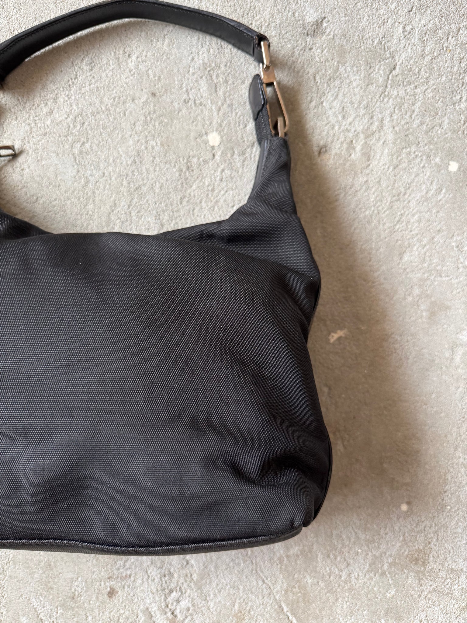 Gucci Nylon Hobo Shoulder Bag Black