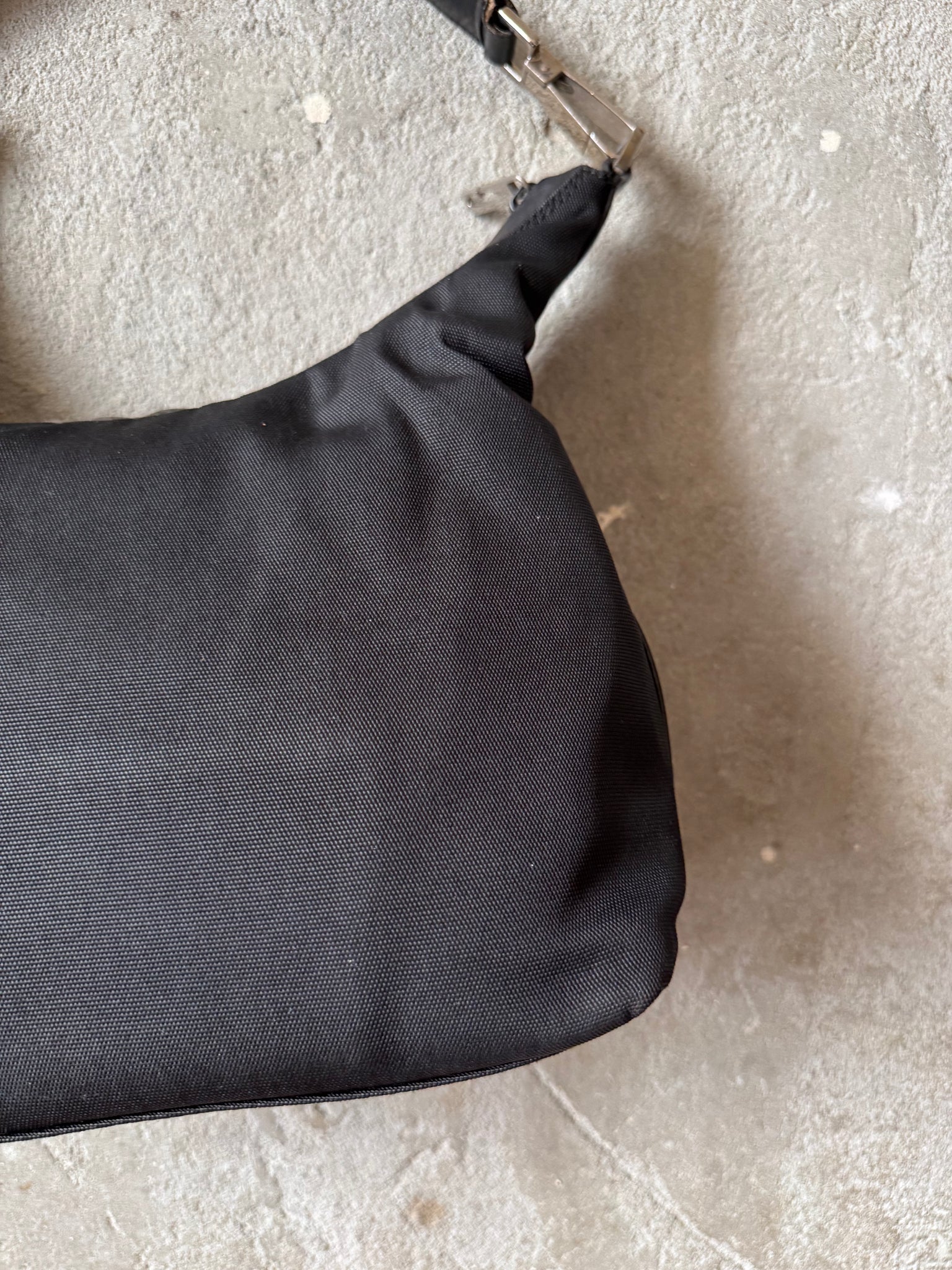 Gucci Nylon Hobo Shoulder Bag Black