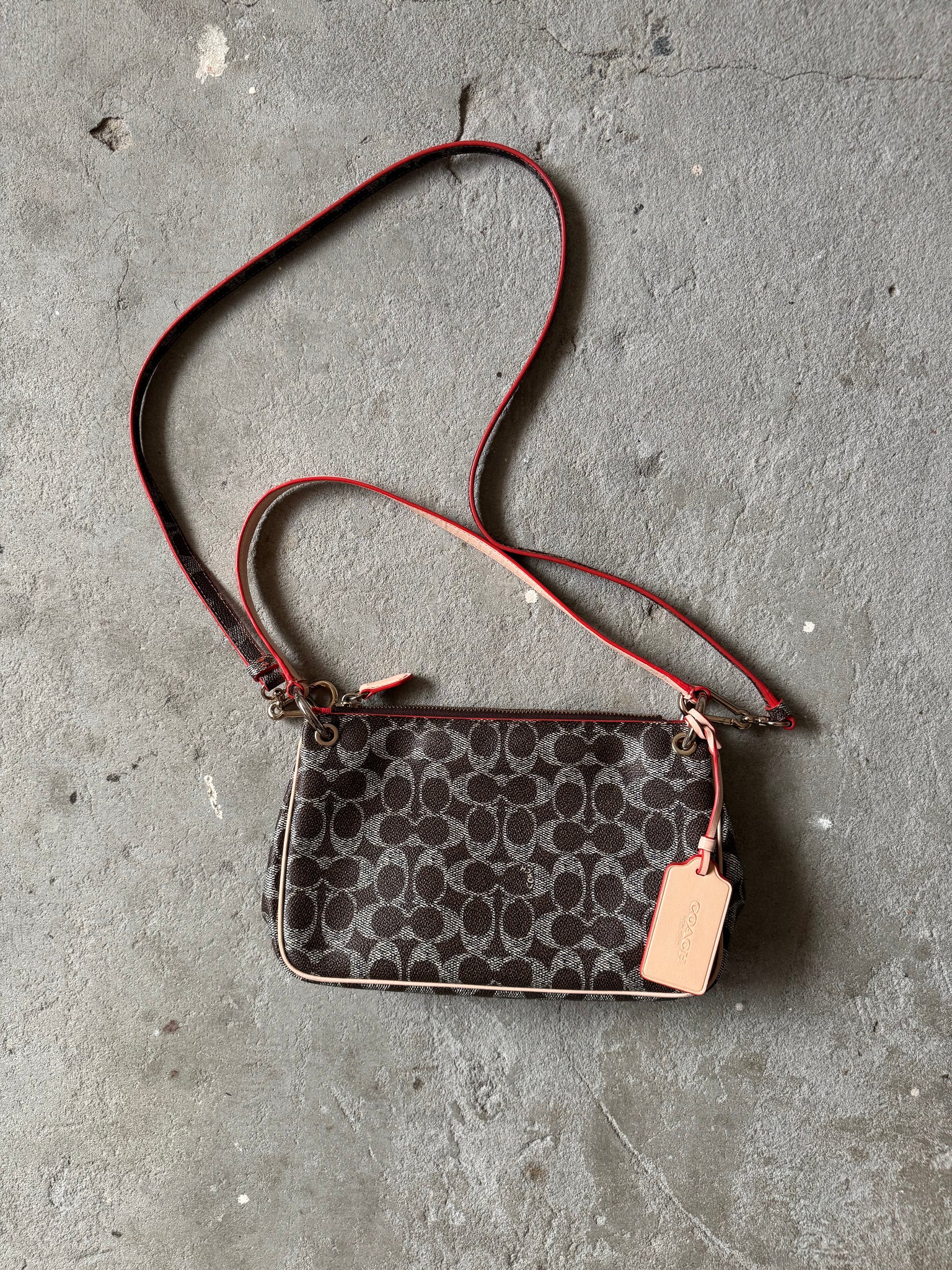 Coach 2Way Signature Charley Canvas Shoulder Bag