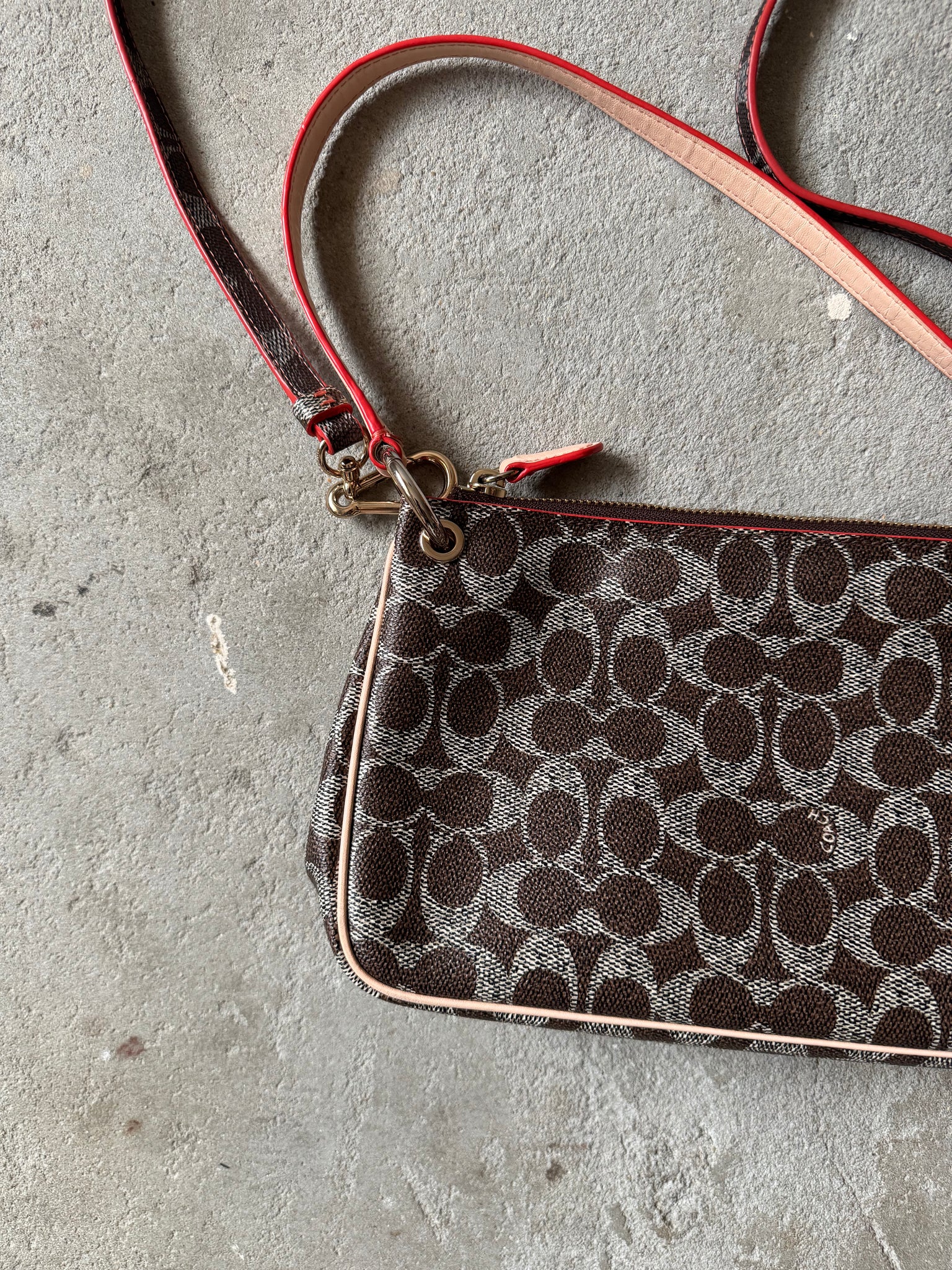 Coach 2Way Signature Charley Canvas Shoulder Bag