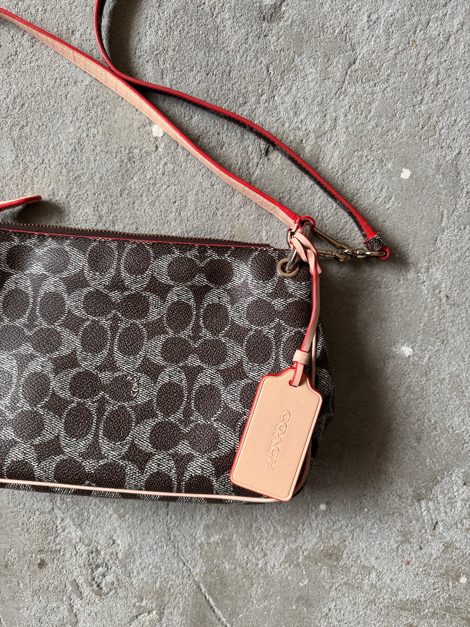 Coach 2Way Signature Charley Canvas Shoulder Bag