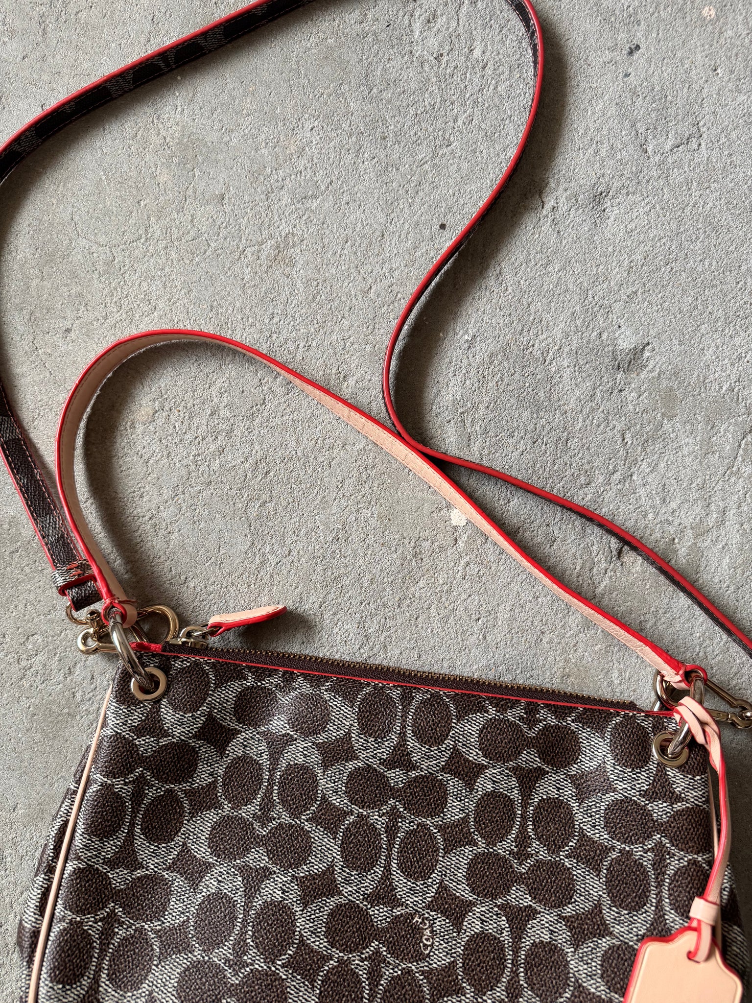 Coach 2Way Signature Charley Canvas Shoulder Bag