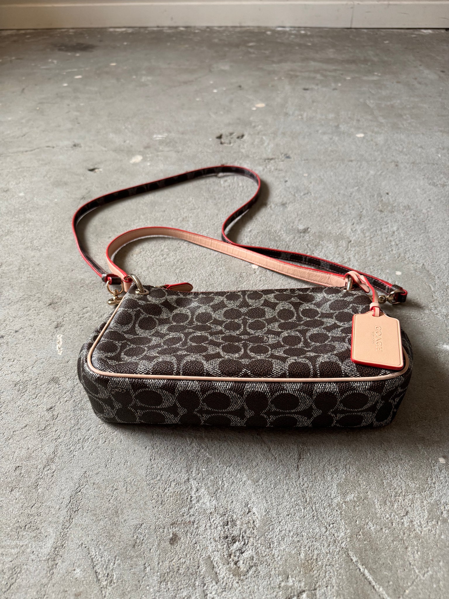 Coach 2Way Signature Charley Canvas Shoulder Bag