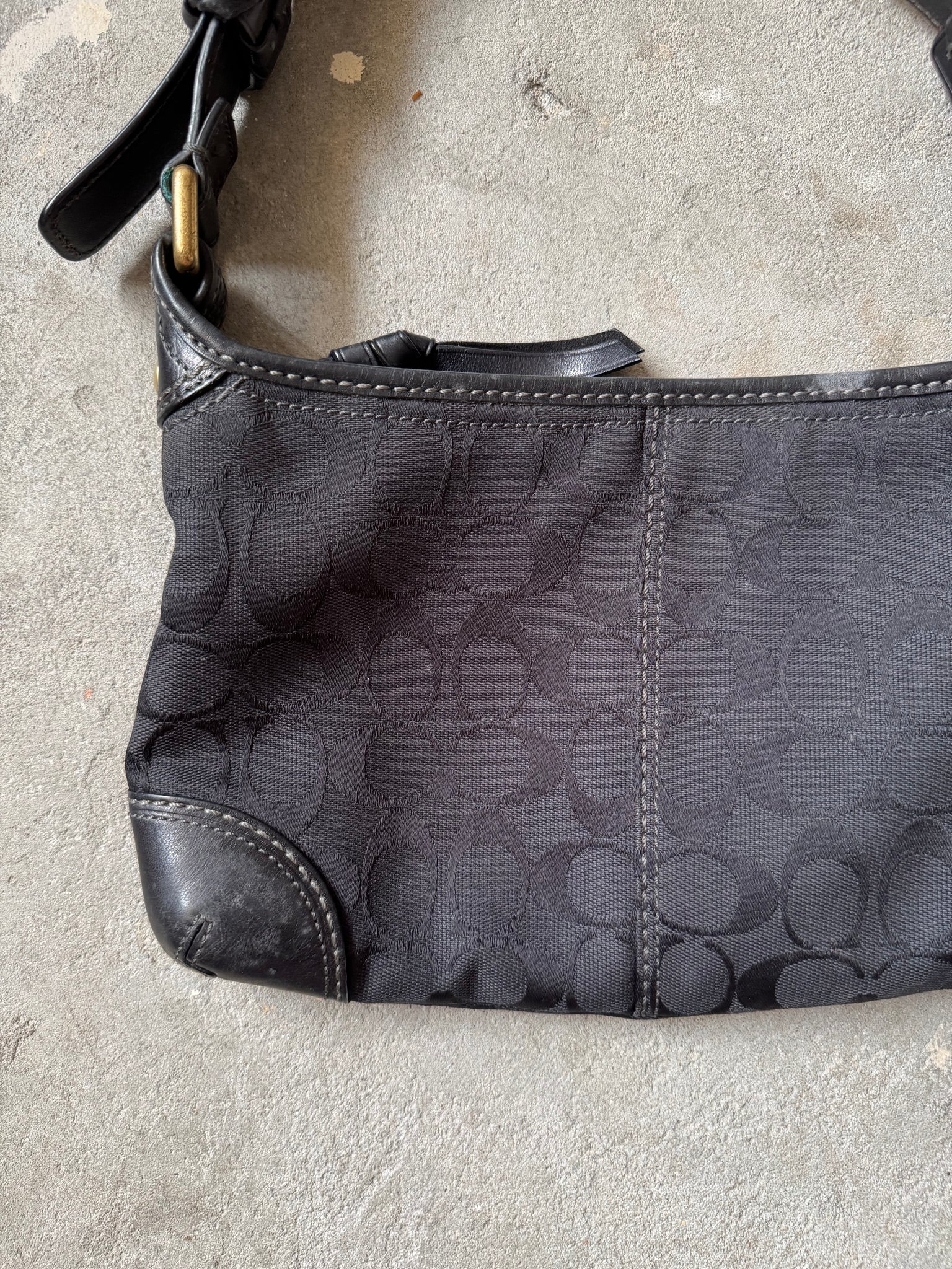 Coach Signature Hamilton Shoulder Bag Black