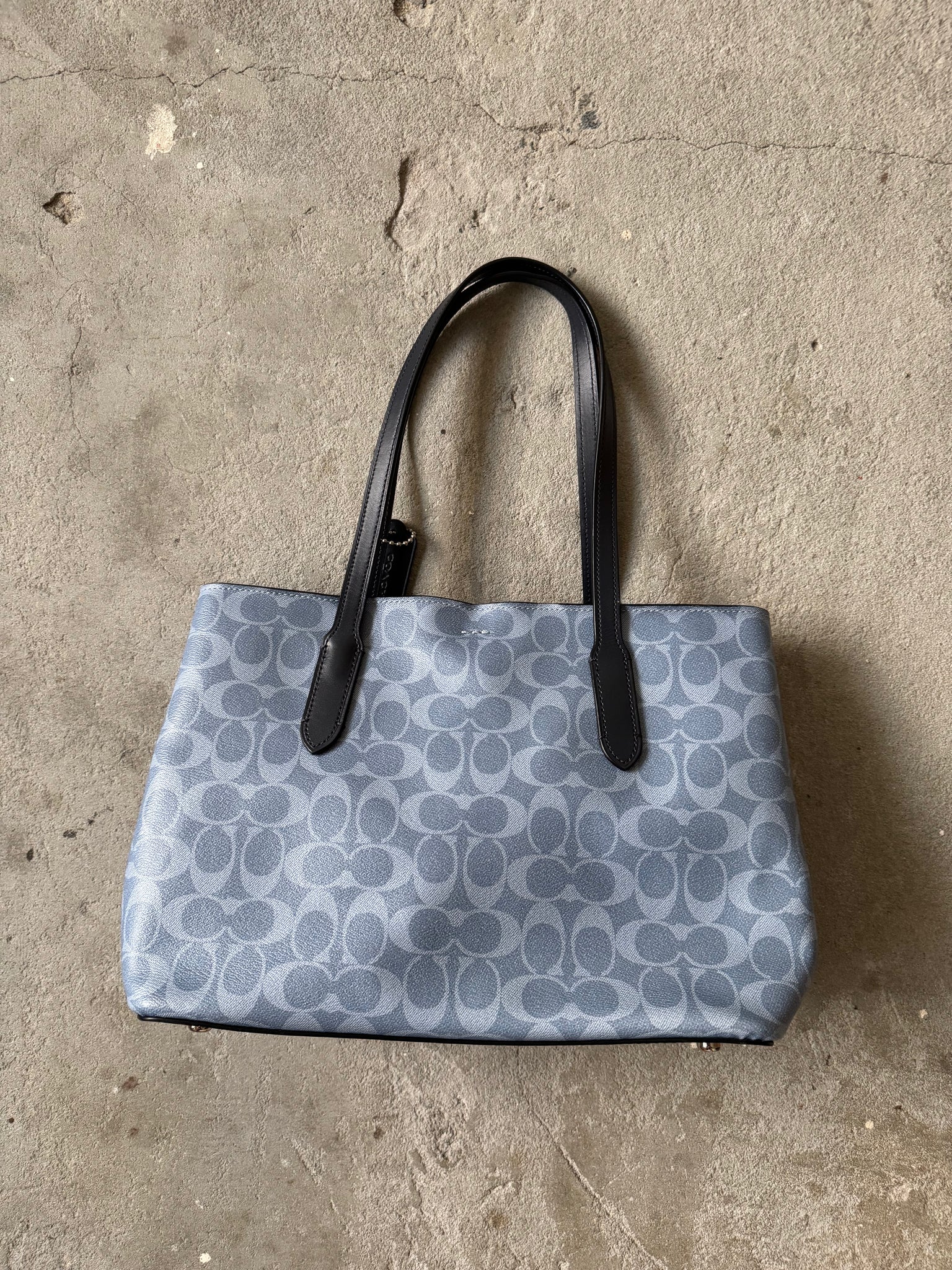 Coach Signature PVC Avenue Carryall Shoulder Bag Blue/Black