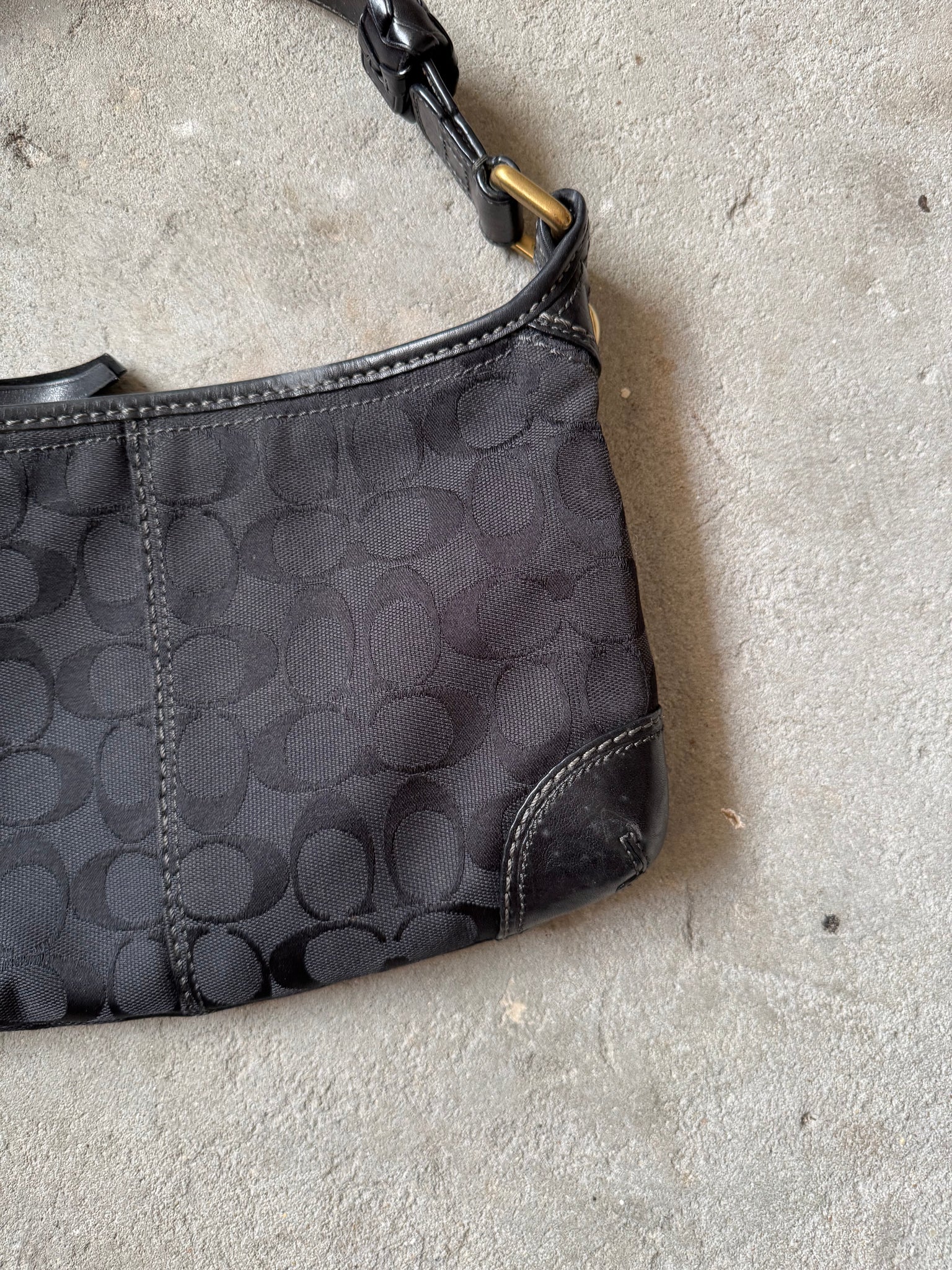 Coach Signature Hamilton Shoulder Bag Black