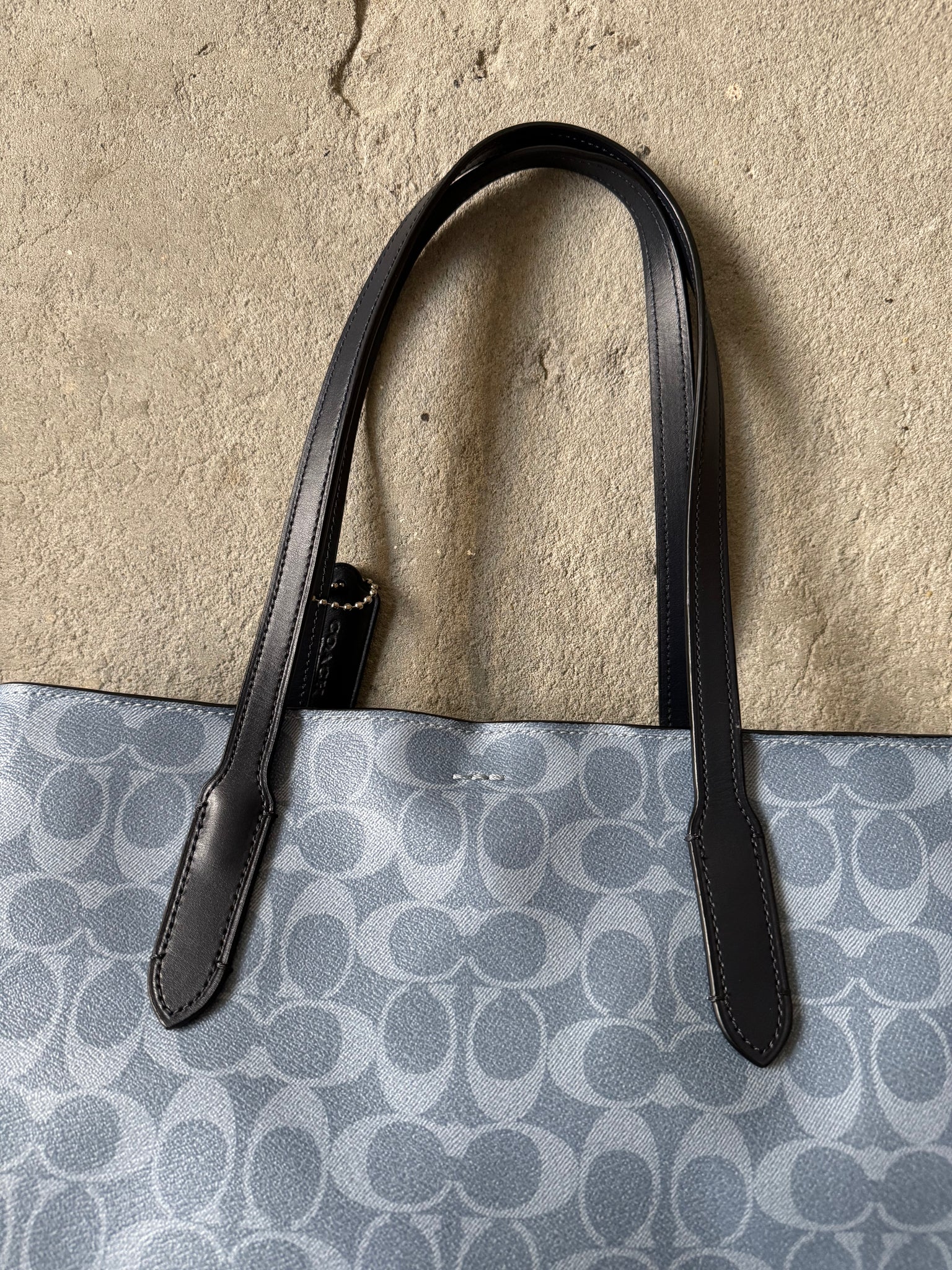 Coach Signature PVC Avenue Carryall Shoulder Bag Blue/Black