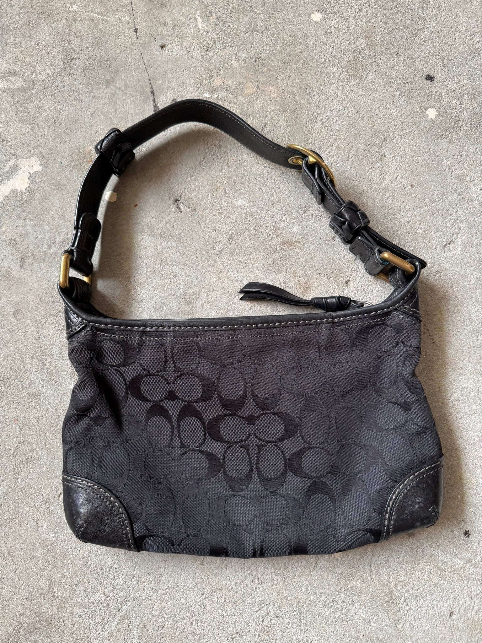 Coach Signature Hamilton Shoulder Bag Black
