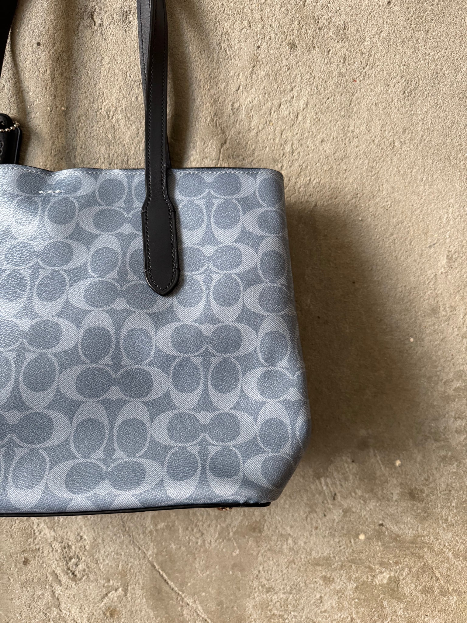 Coach Signature PVC Avenue Carryall Shoulder Bag Blue/Black