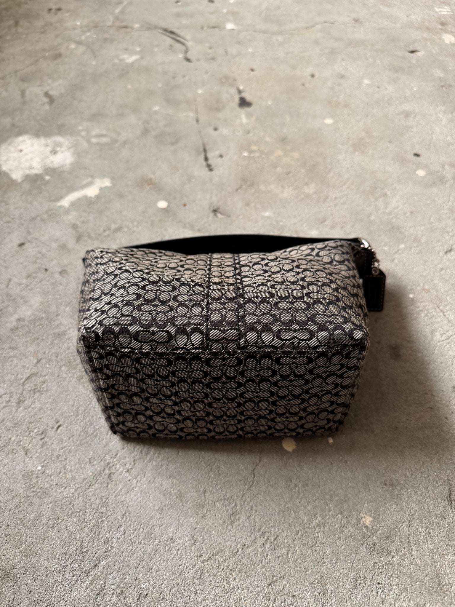 Coach Signature Mini Hobo Shoulder Bag Black/Grey