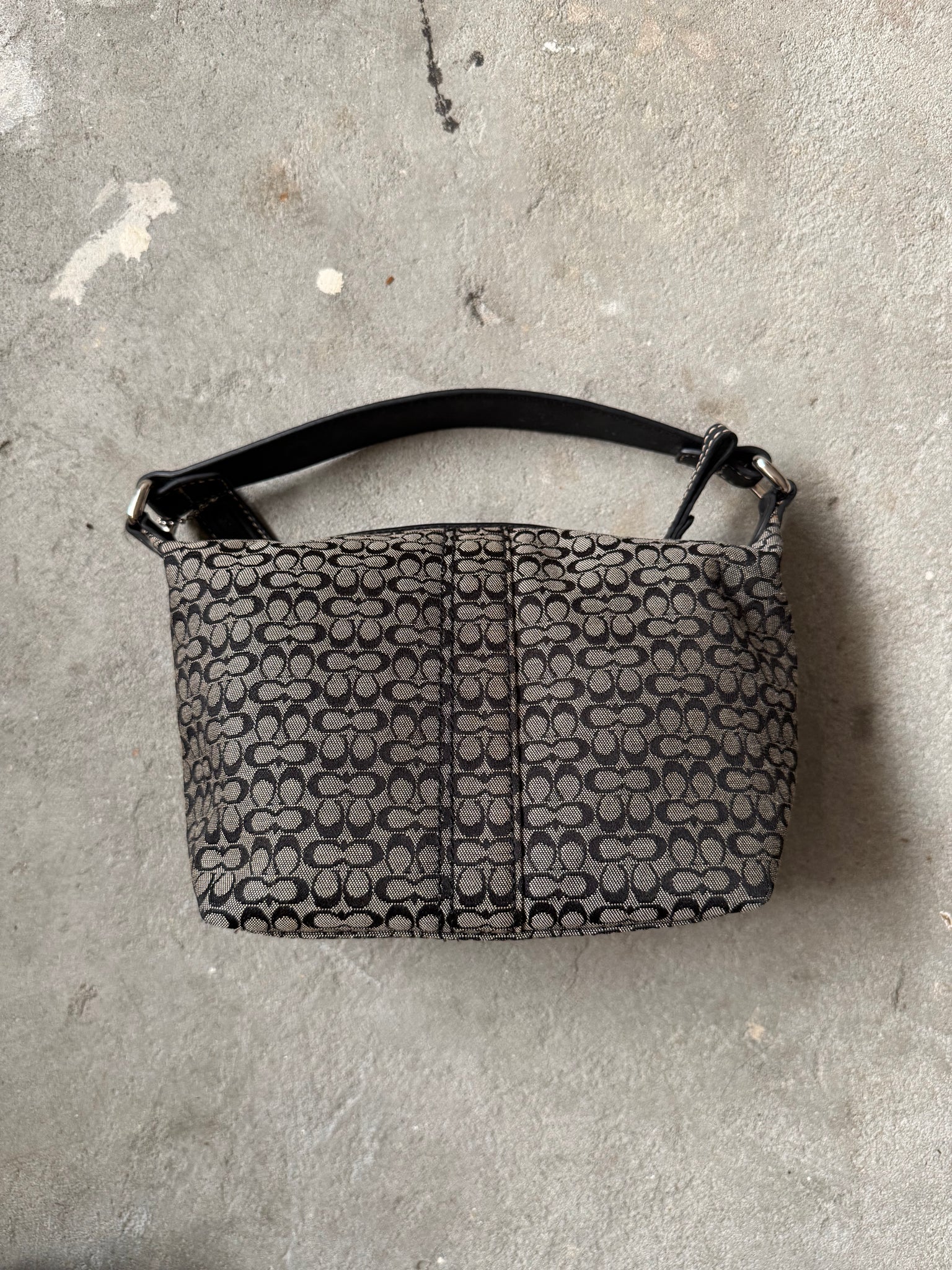 Coach Signature Mini Hobo Shoulder Bag Black/Grey