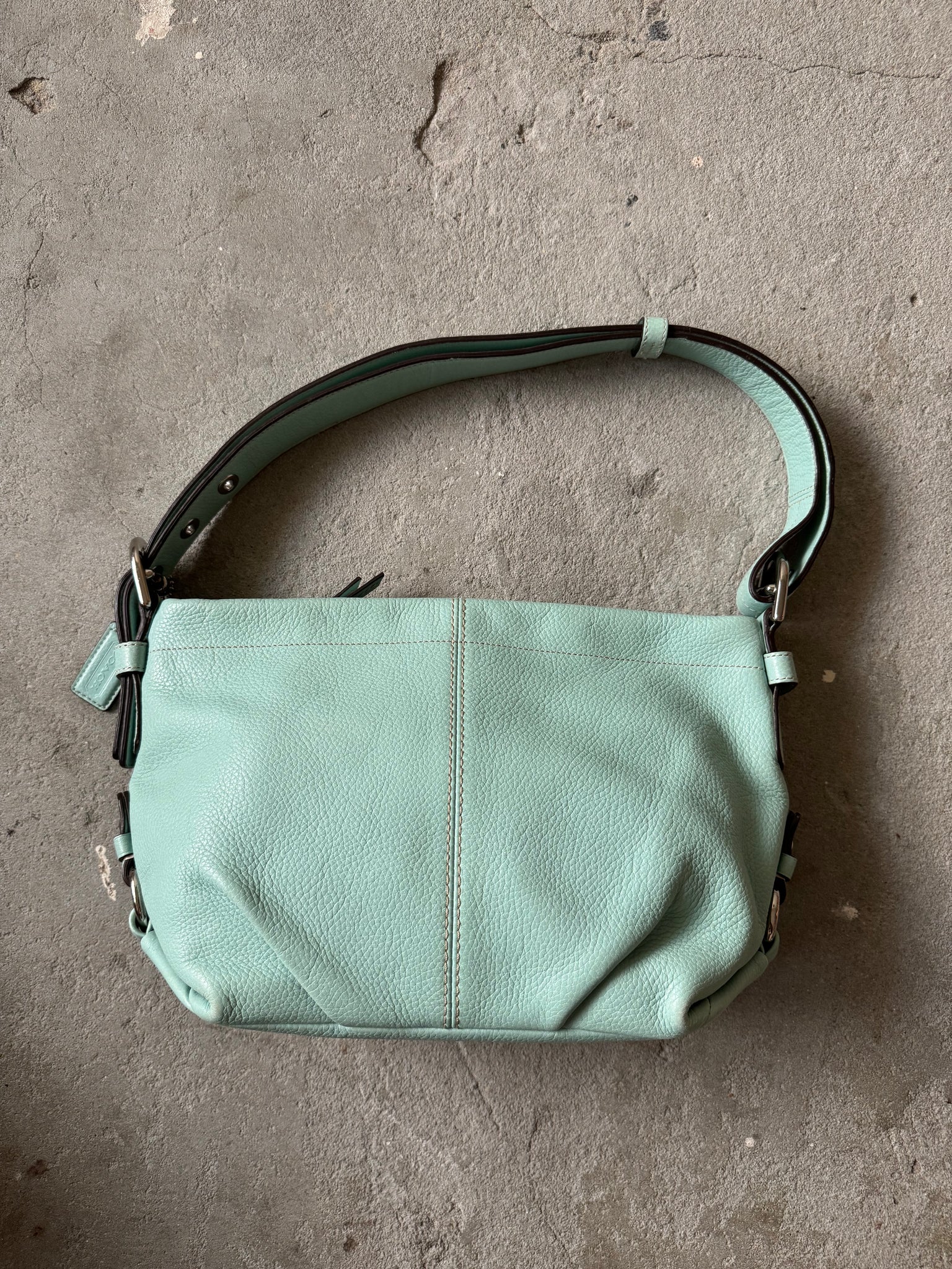 Coach 2Way Leather Shoulder Bag Mint Green