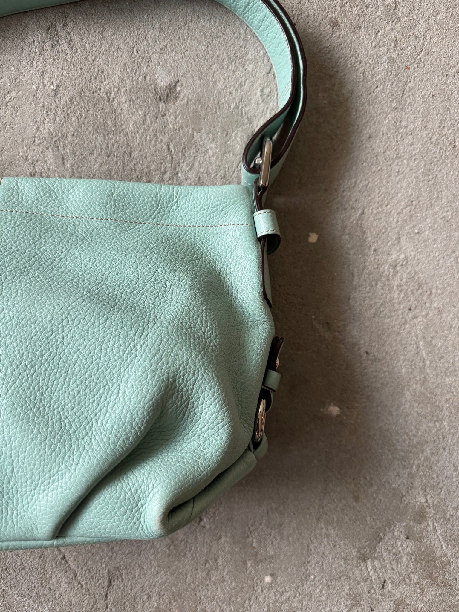Coach 2Way Leather Shoulder Bag Mint Green