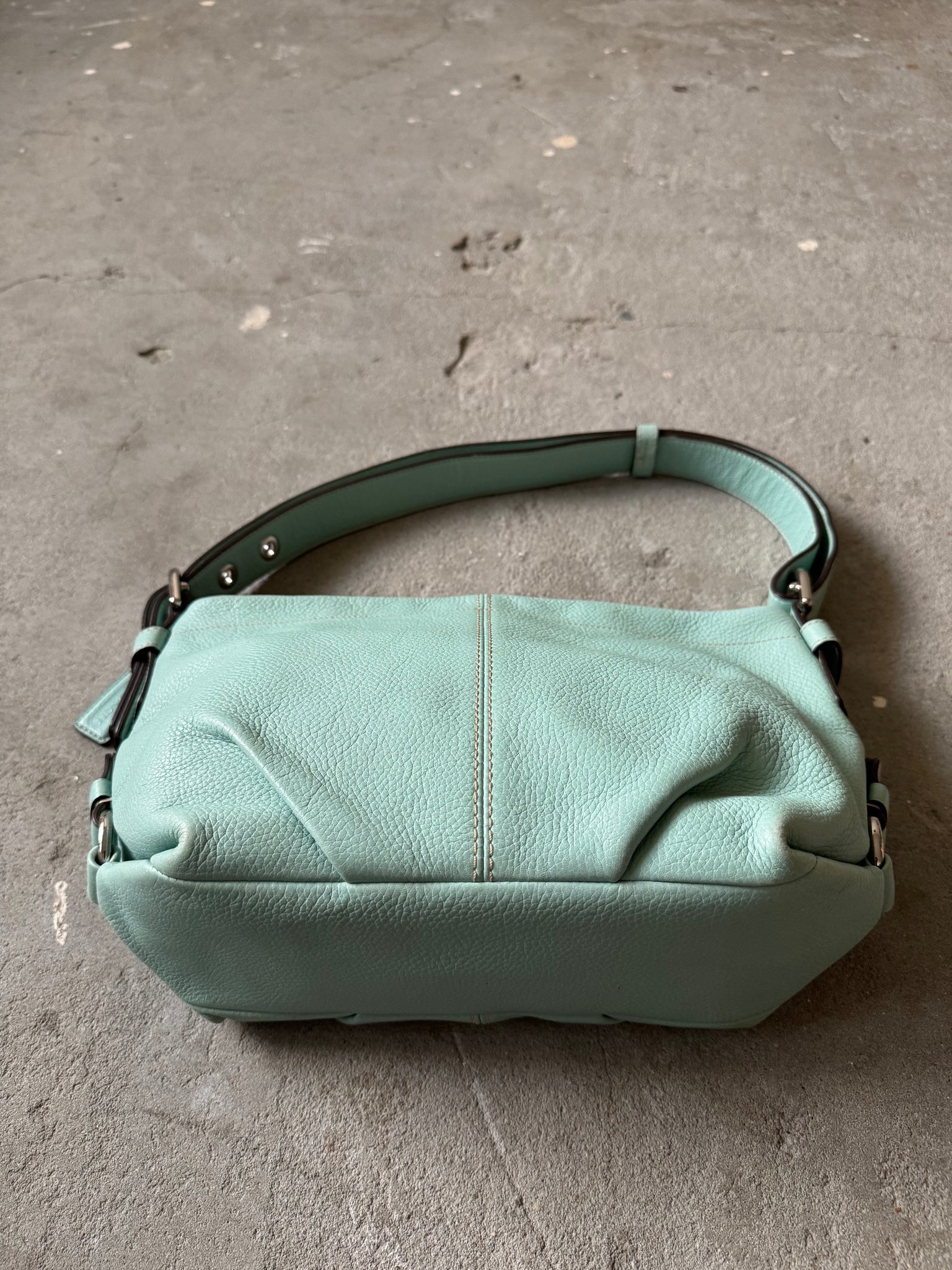 Coach 2Way Leather Shoulder Bag Mint Green
