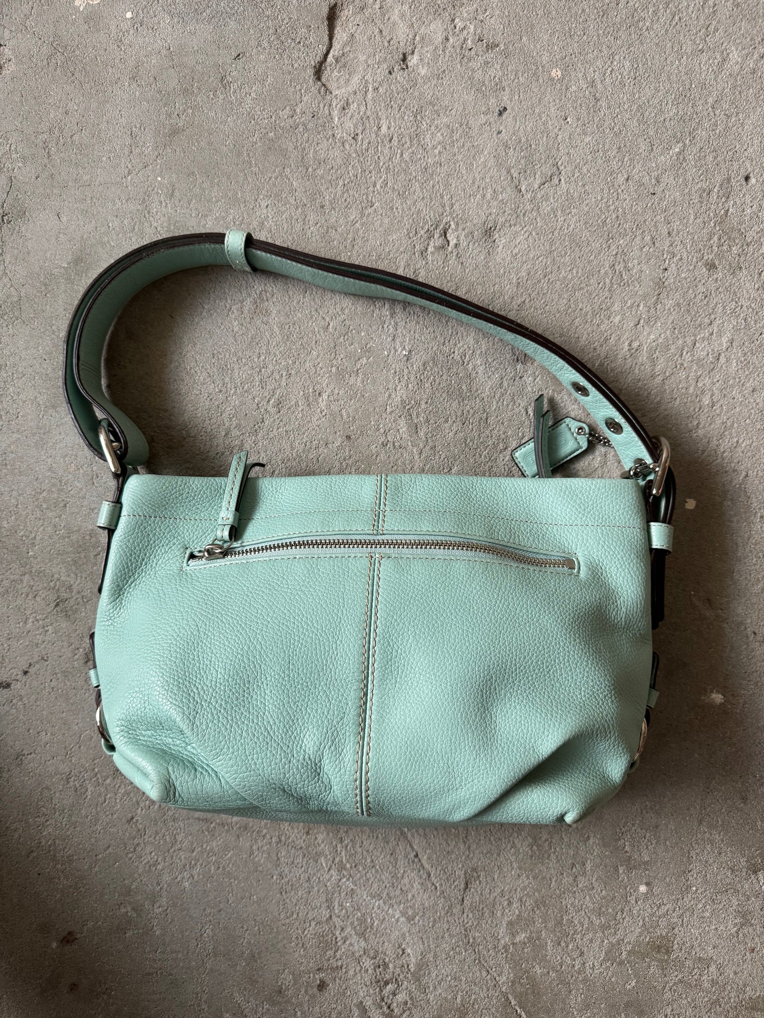 Coach 2Way Leather Shoulder Bag Mint Green