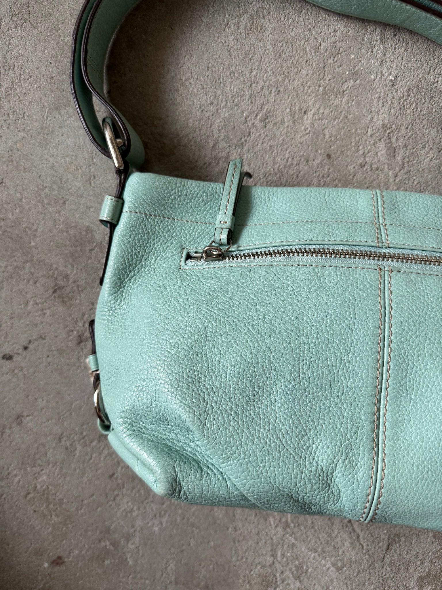 Coach 2Way Leather Shoulder Bag Mint Green
