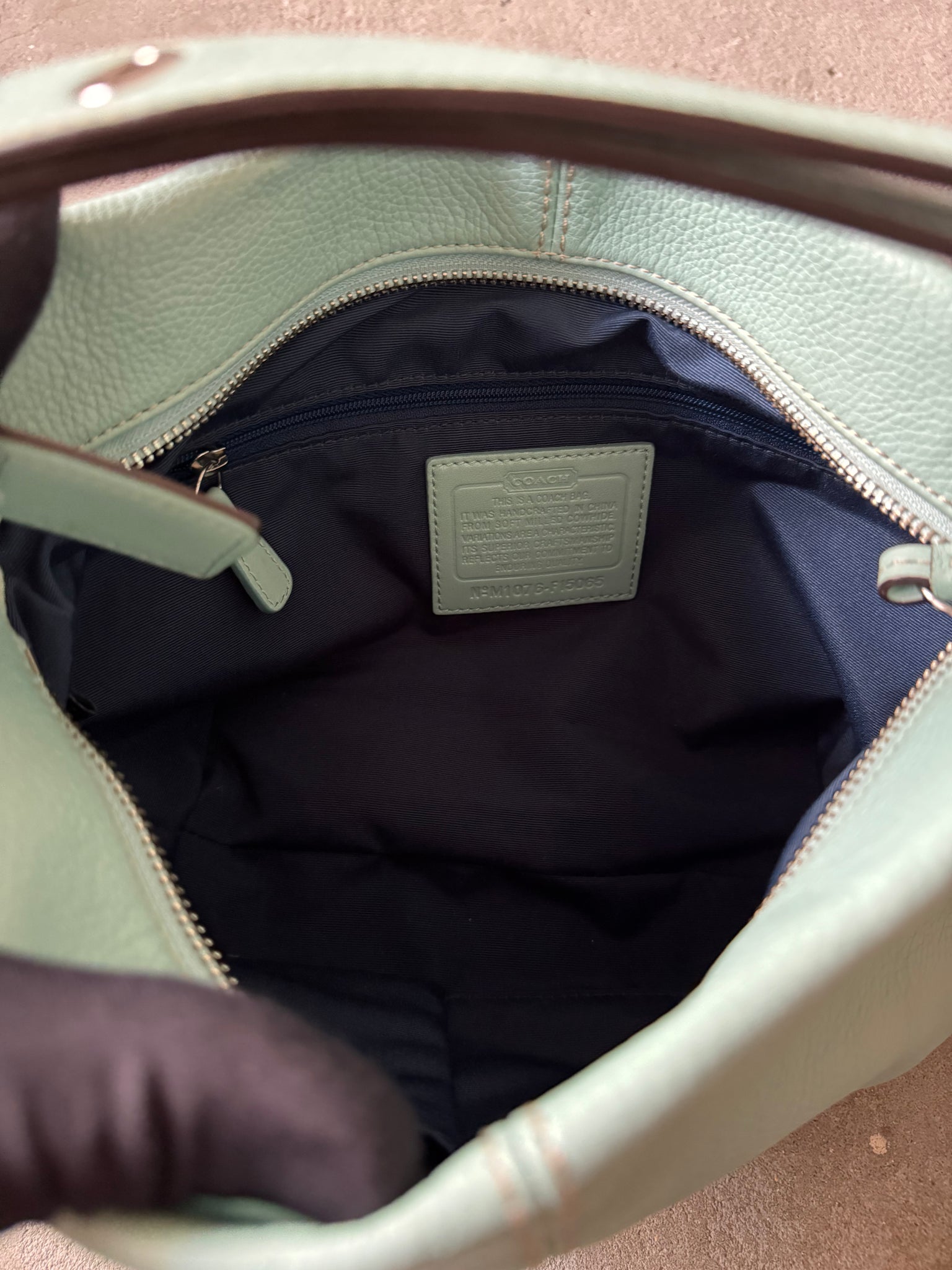 Coach 2Way Leather Shoulder Bag Mint Green
