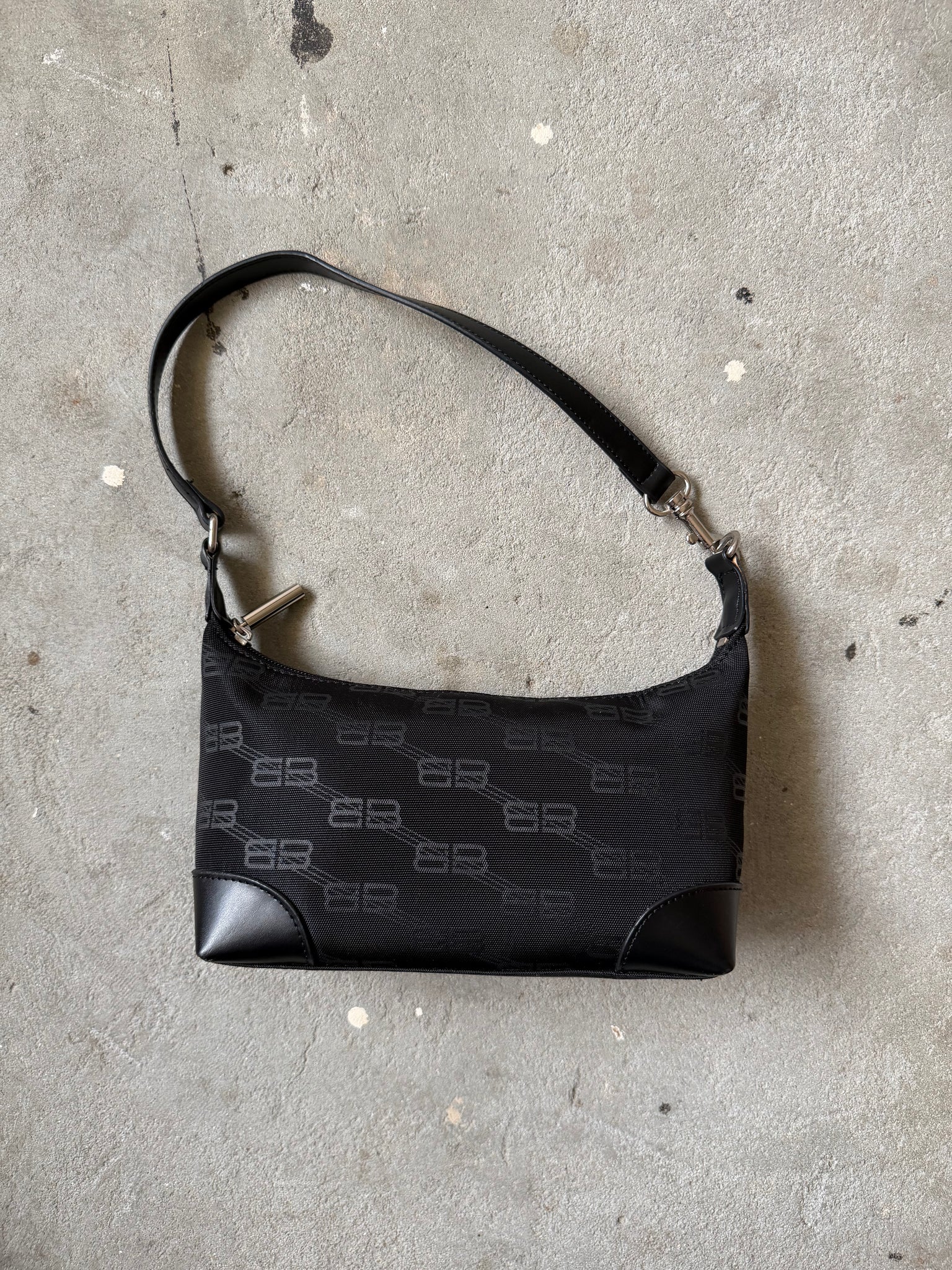 Balenciaga BB Print Shoulder Bag Black