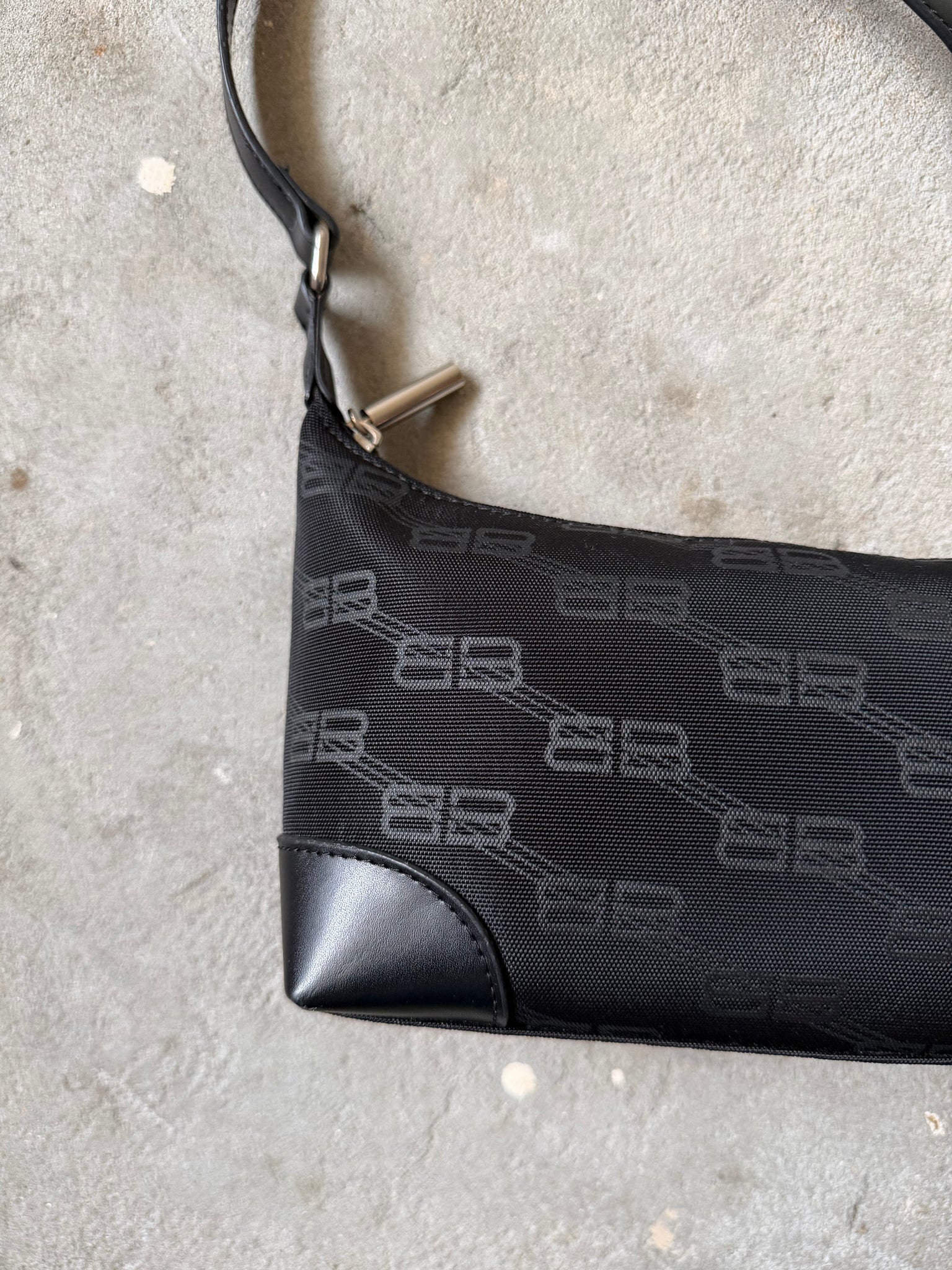 Balenciaga BB Print Shoulder Bag Black