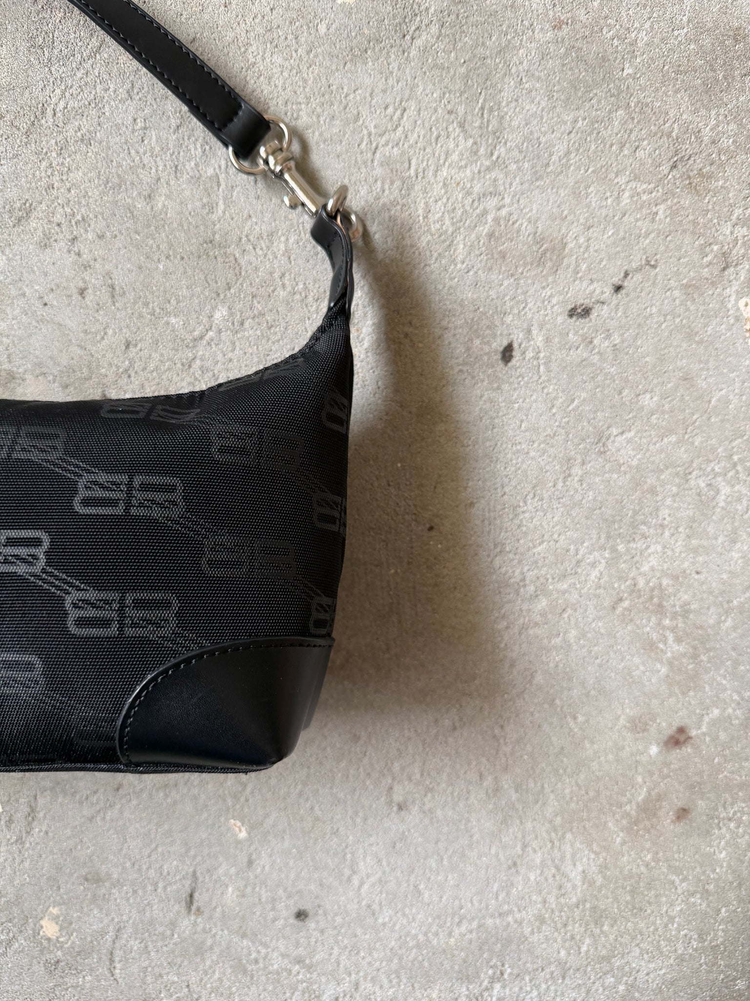Balenciaga BB Print Shoulder Bag Black
