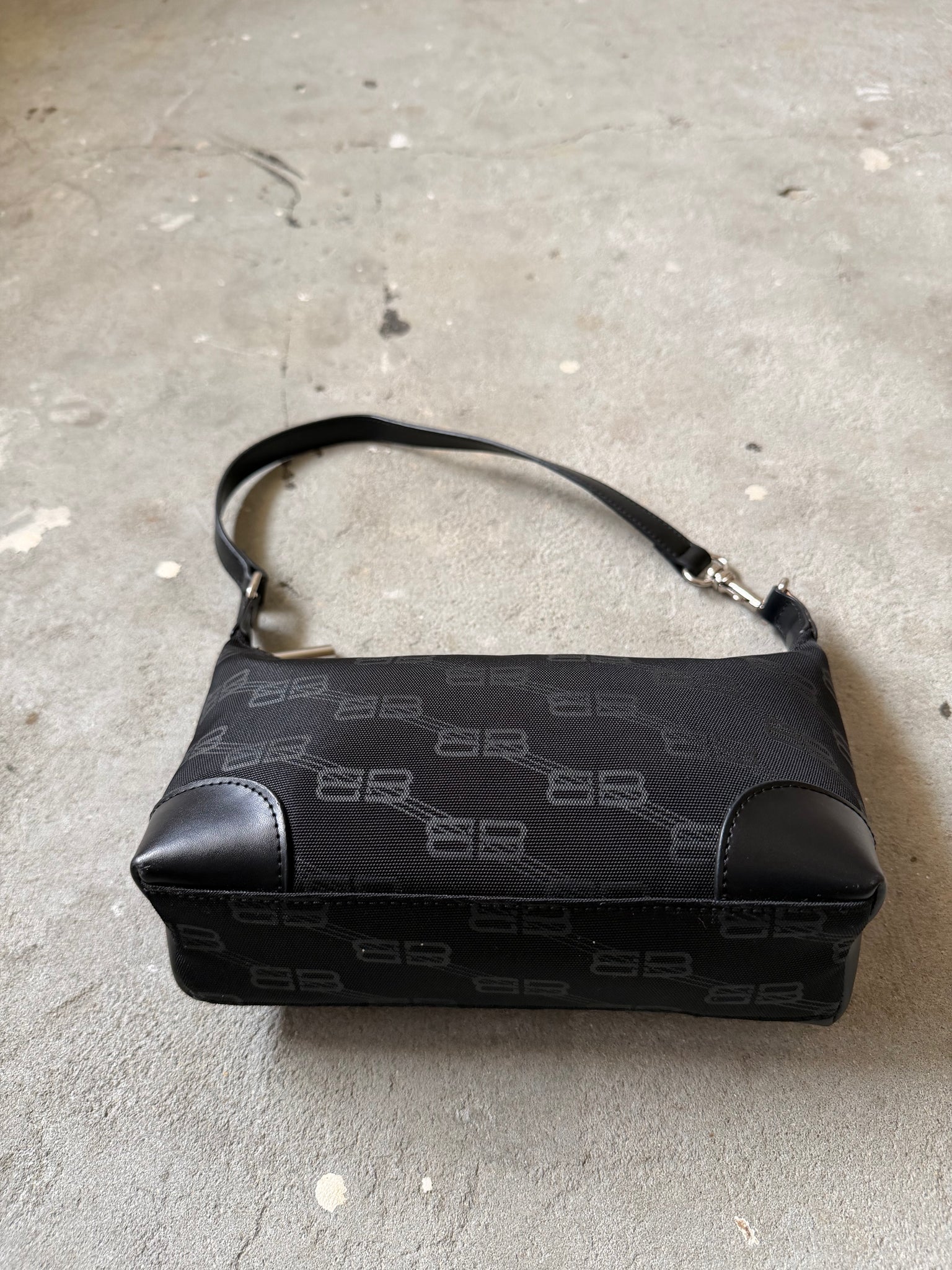 Balenciaga BB Print Shoulder Bag Black