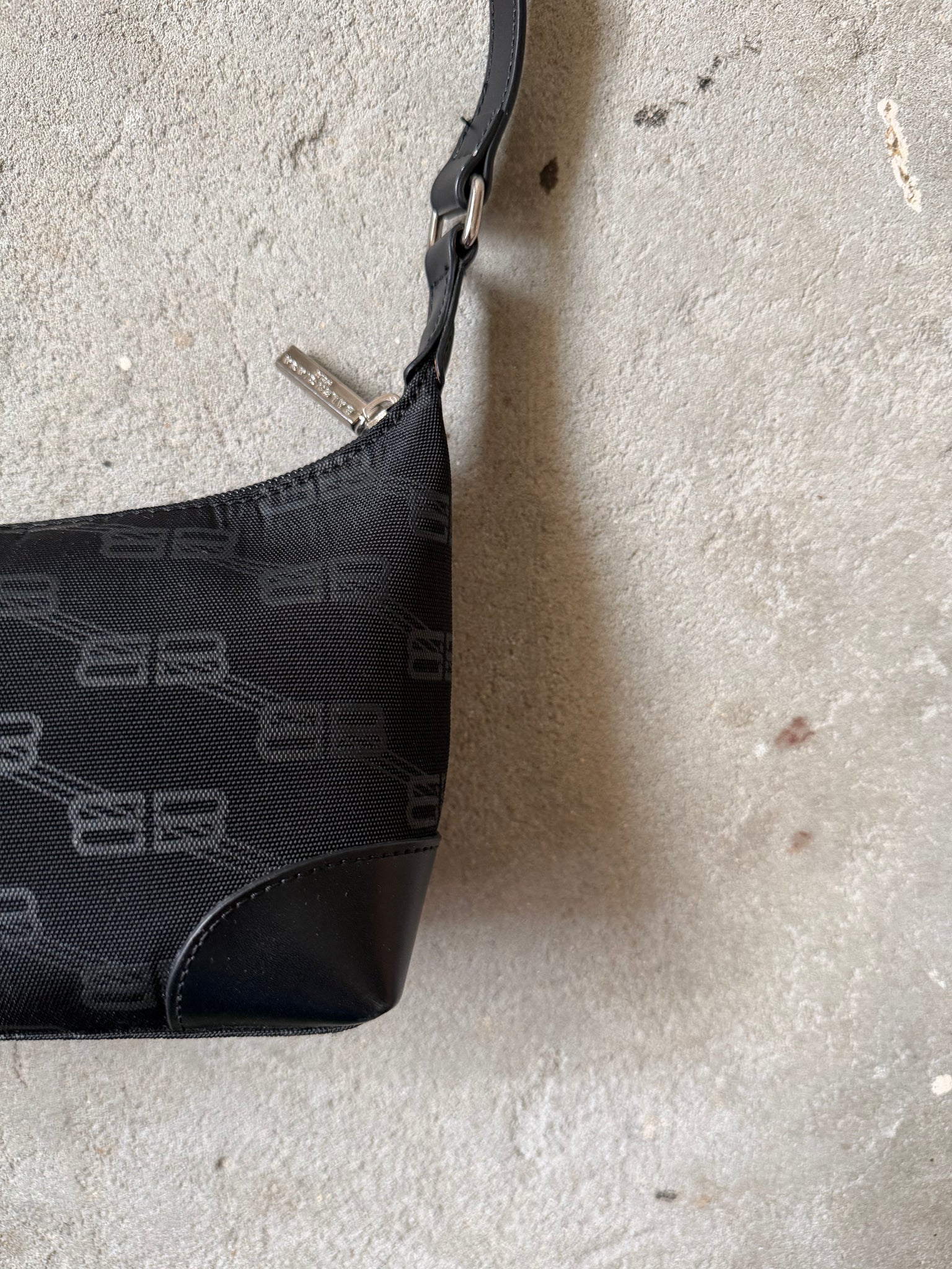 Balenciaga BB Print Shoulder Bag Black