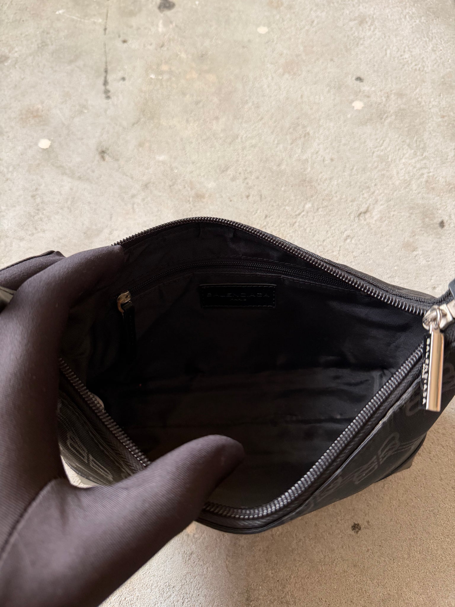 Balenciaga BB Print Shoulder Bag Black