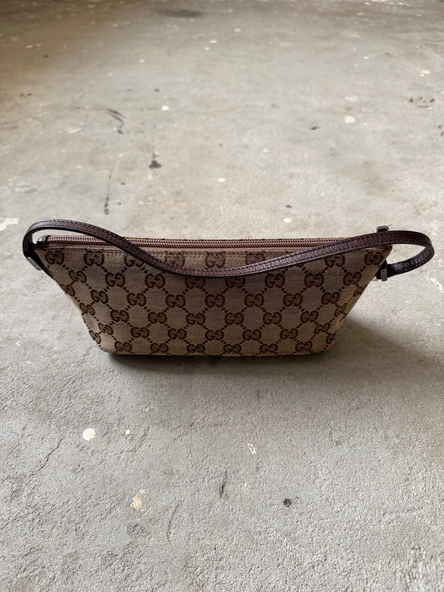 Gucci GG Monogram Pochette Boat Shoulder Bag Beige