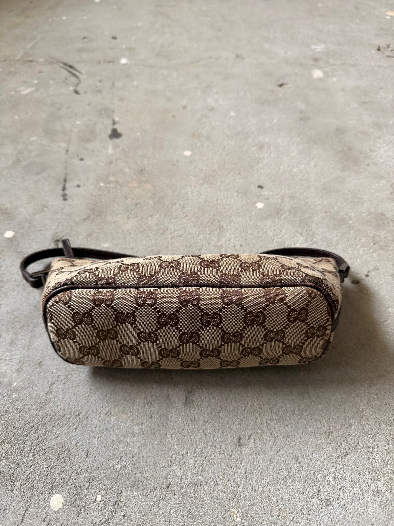 Gucci GG Monogram Pochette Boat Shoulder Bag Beige