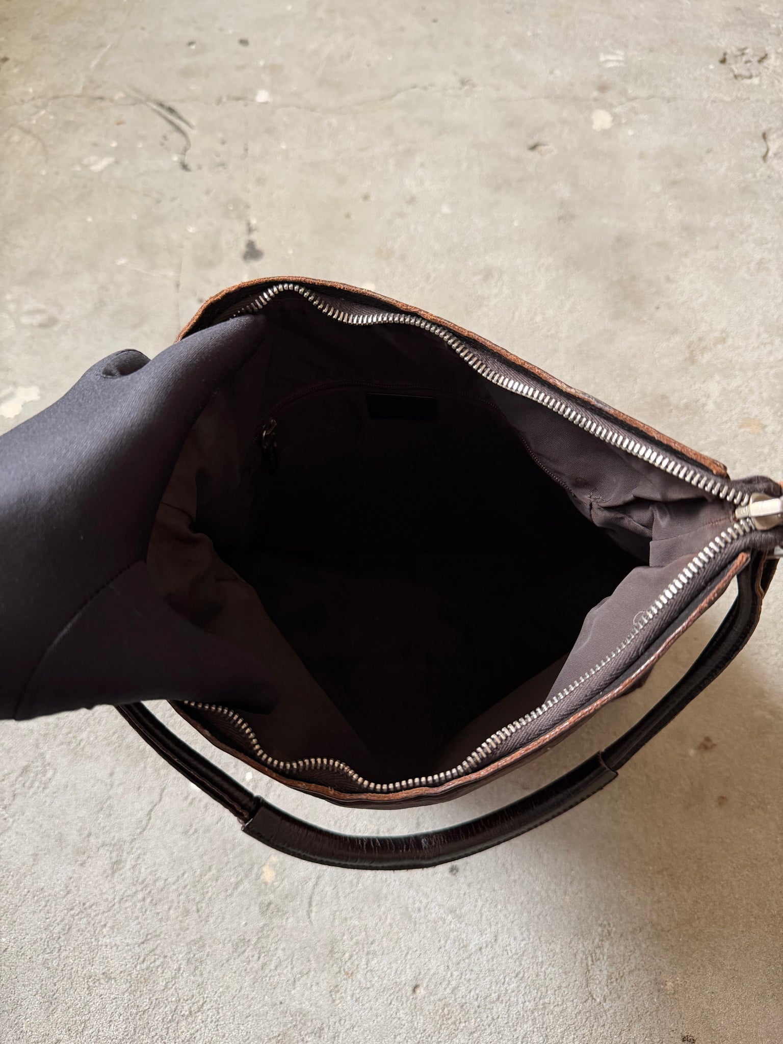 Gucci GG Monogram Hobo Shoulder Bag Brown/Black