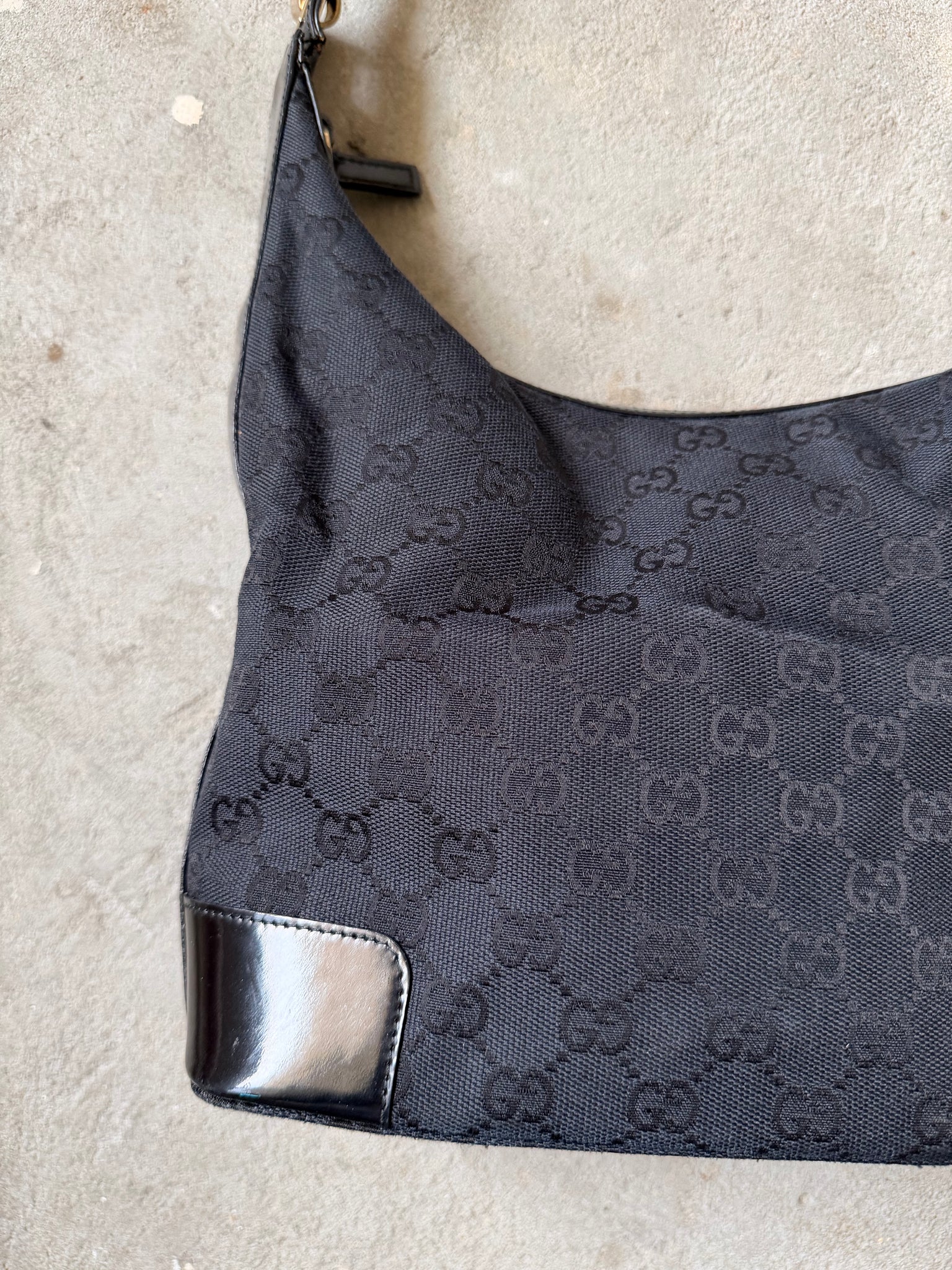 Gucci GG Monogram Shoulder Bag Black