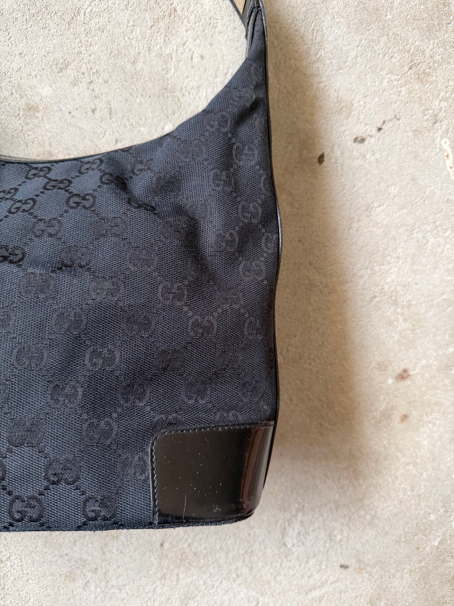 Gucci GG Monogram Shoulder Bag Black