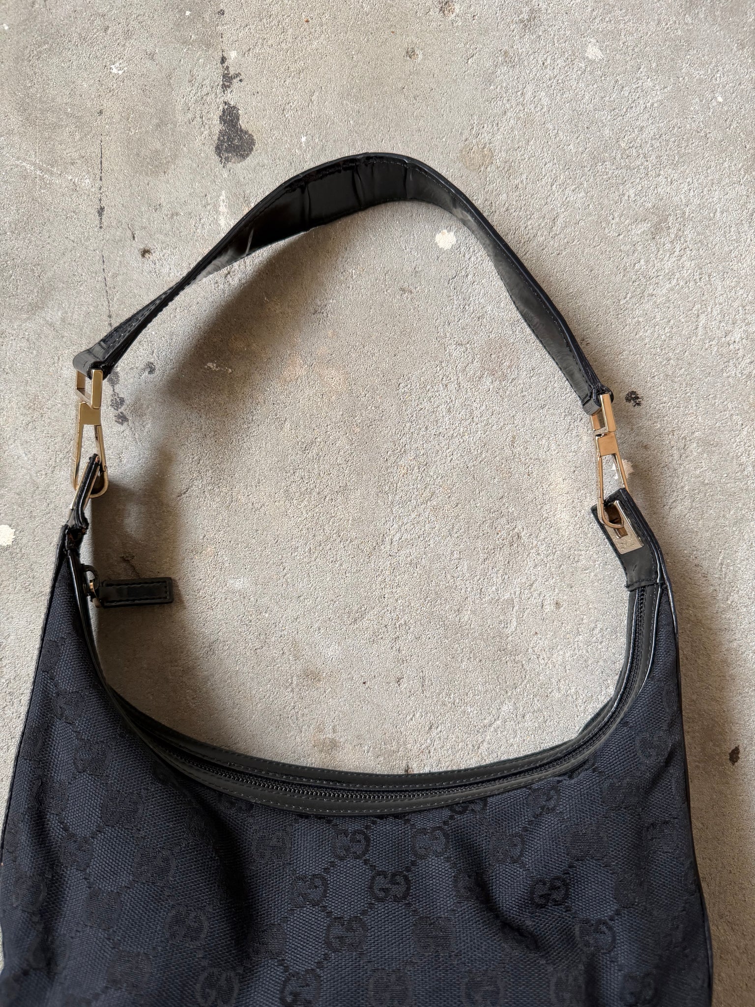 Gucci GG Monogram Shoulder Bag Black