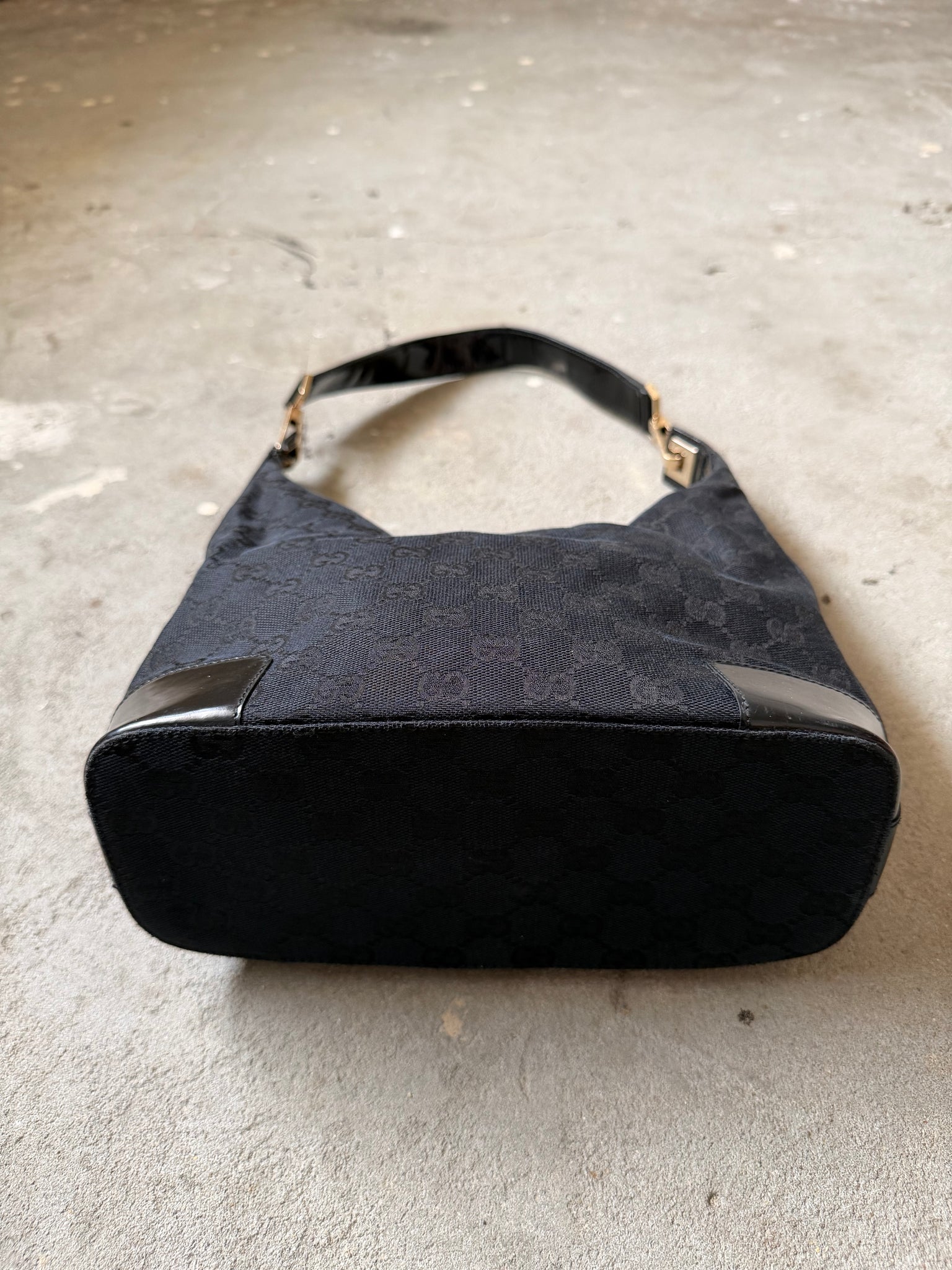 Gucci GG Monogram Shoulder Bag Black