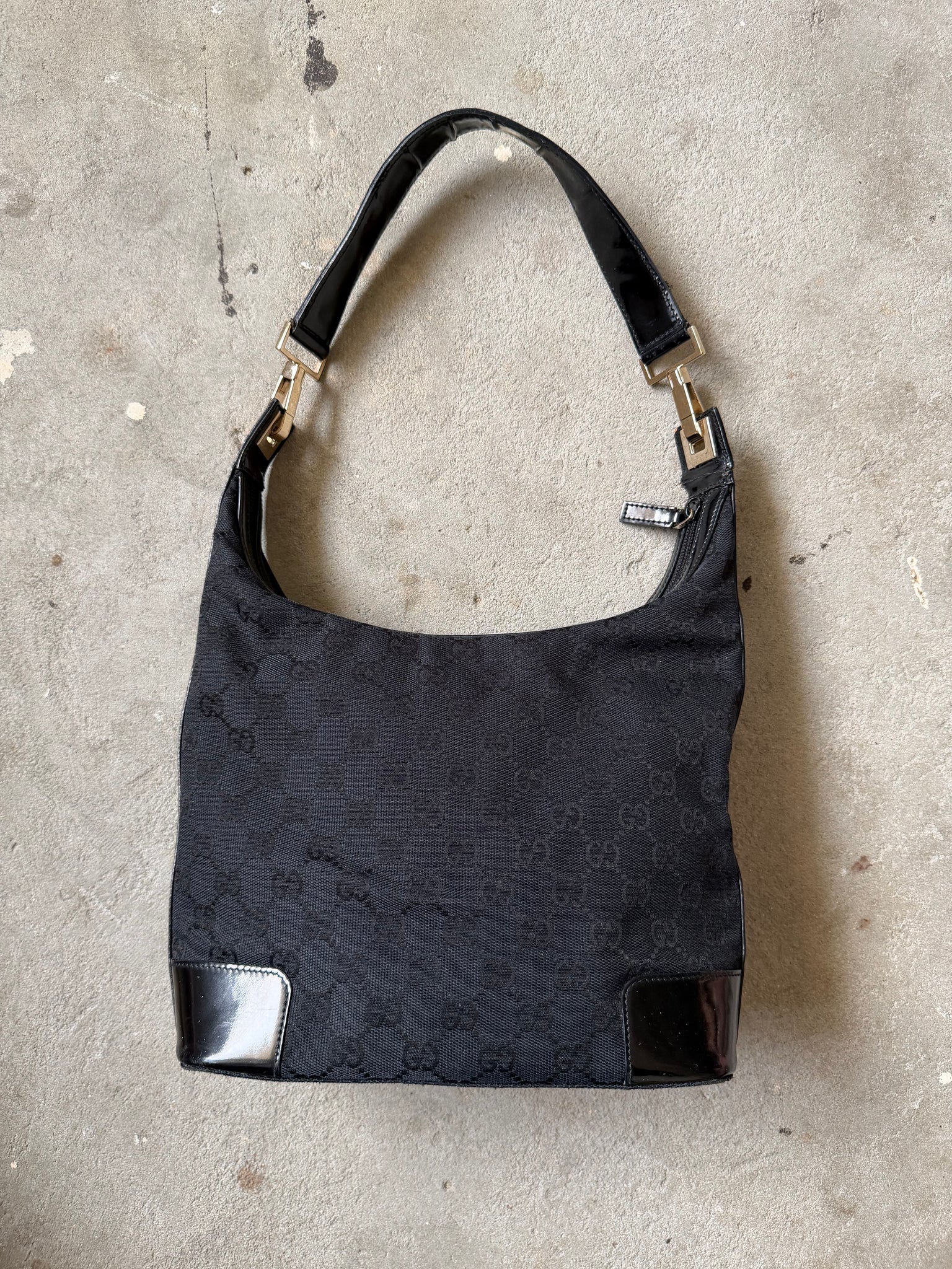 Gucci GG Monogram Shoulder Bag Black